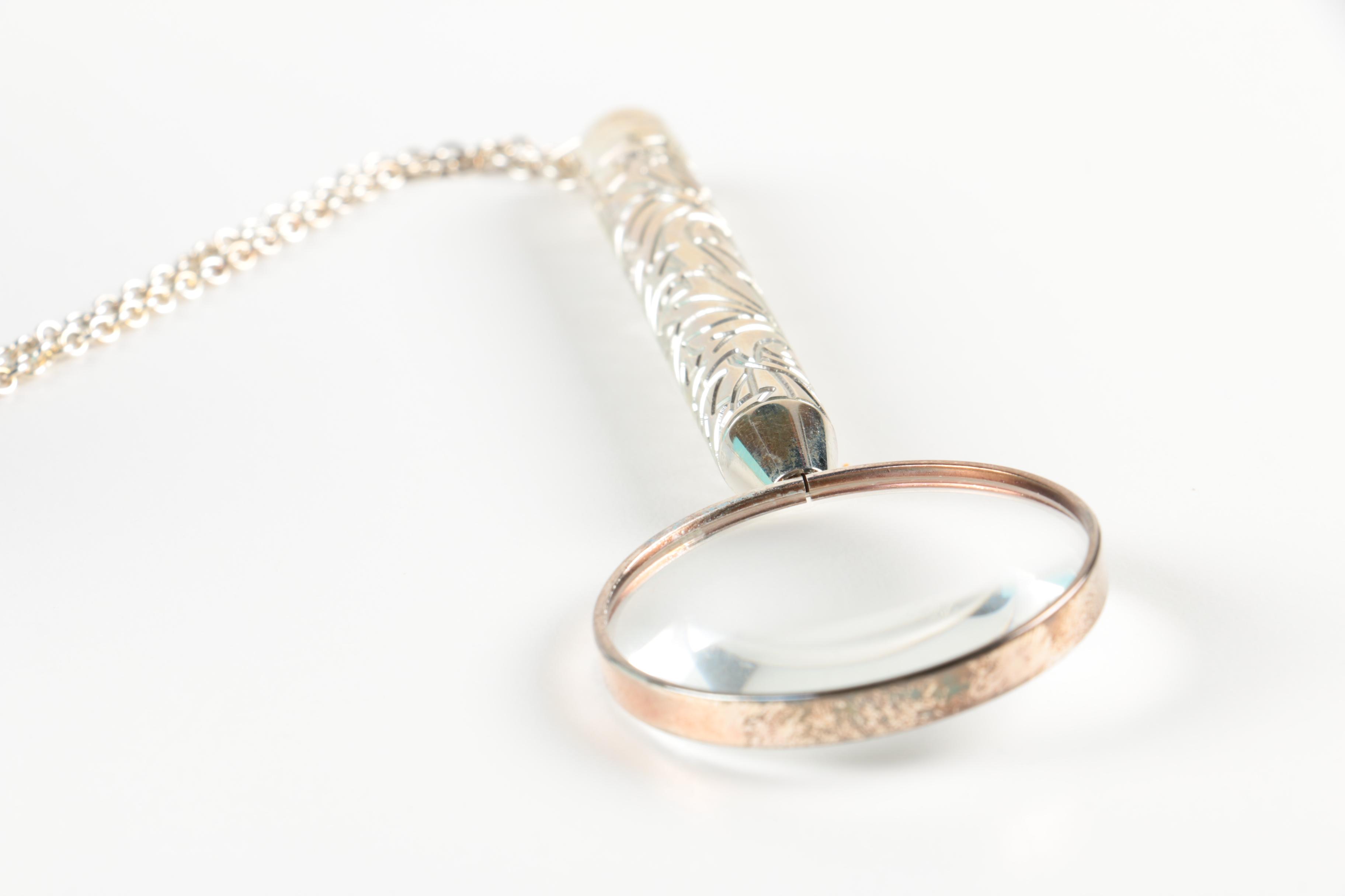 Tiffany and Co. Sterling Silver Magnifying Glass Necklace
