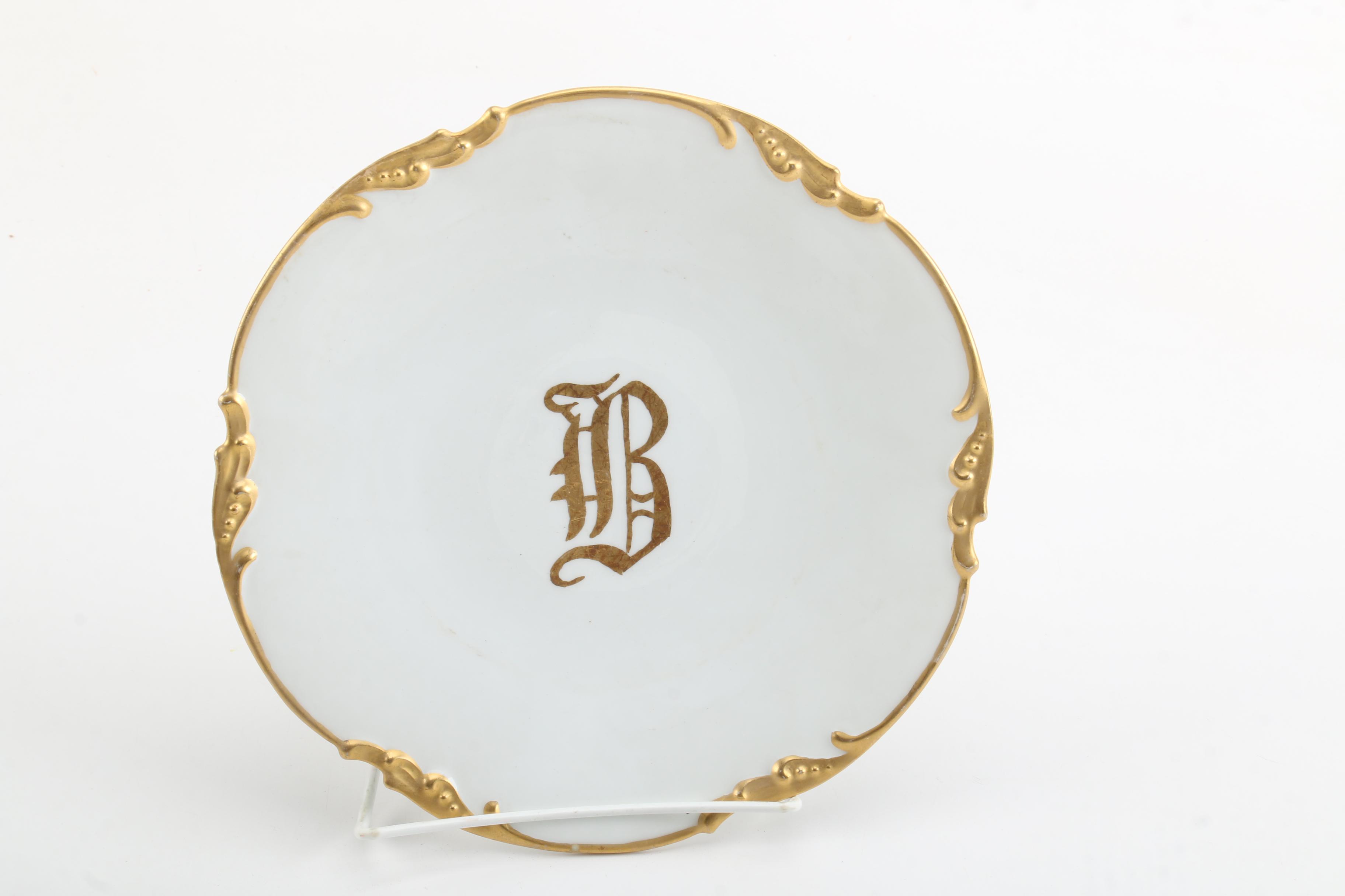 Vintage Porcelain Tableware with Monogram