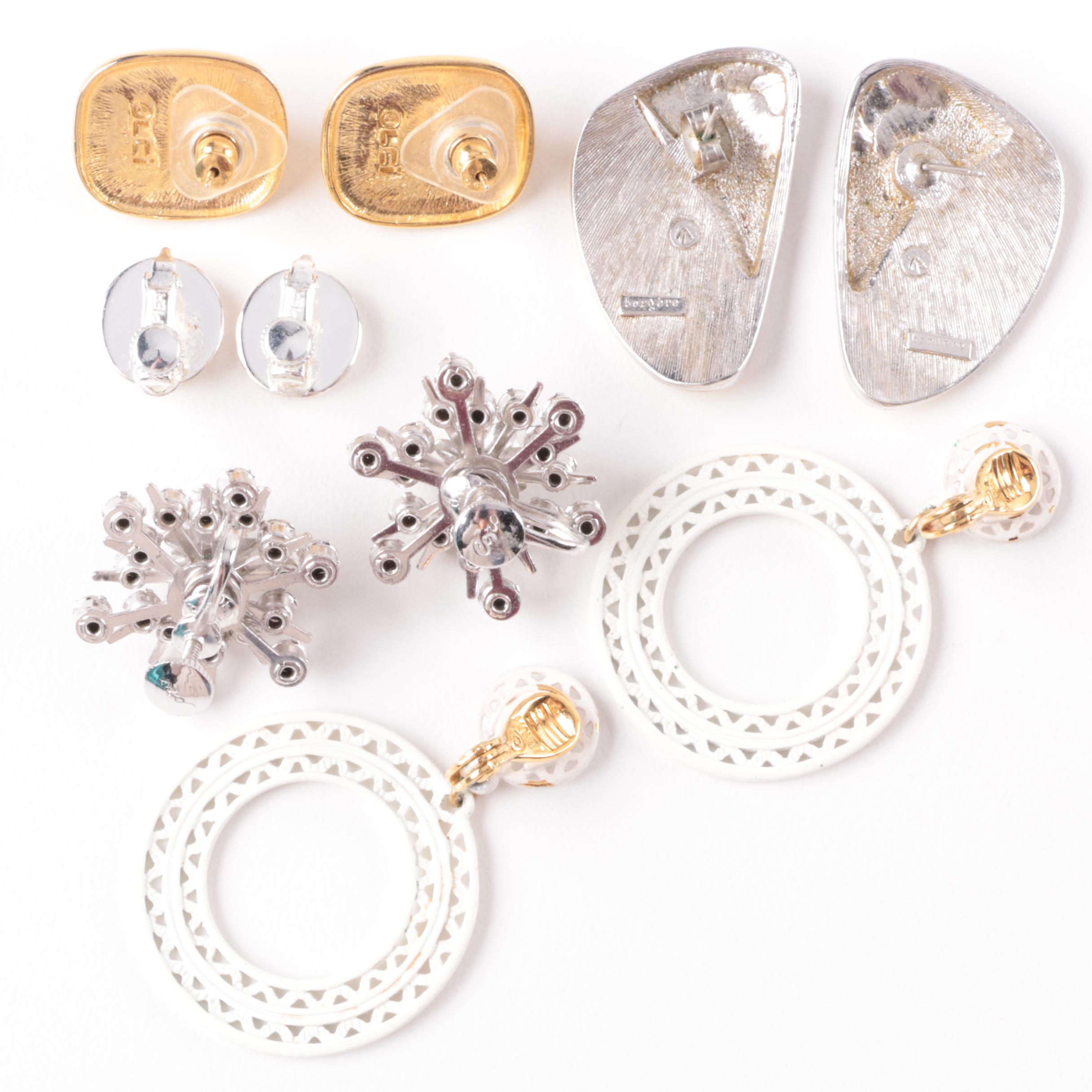 Silver and Gold Tone Jewelry Assortment Including Trifari and Alice Seely