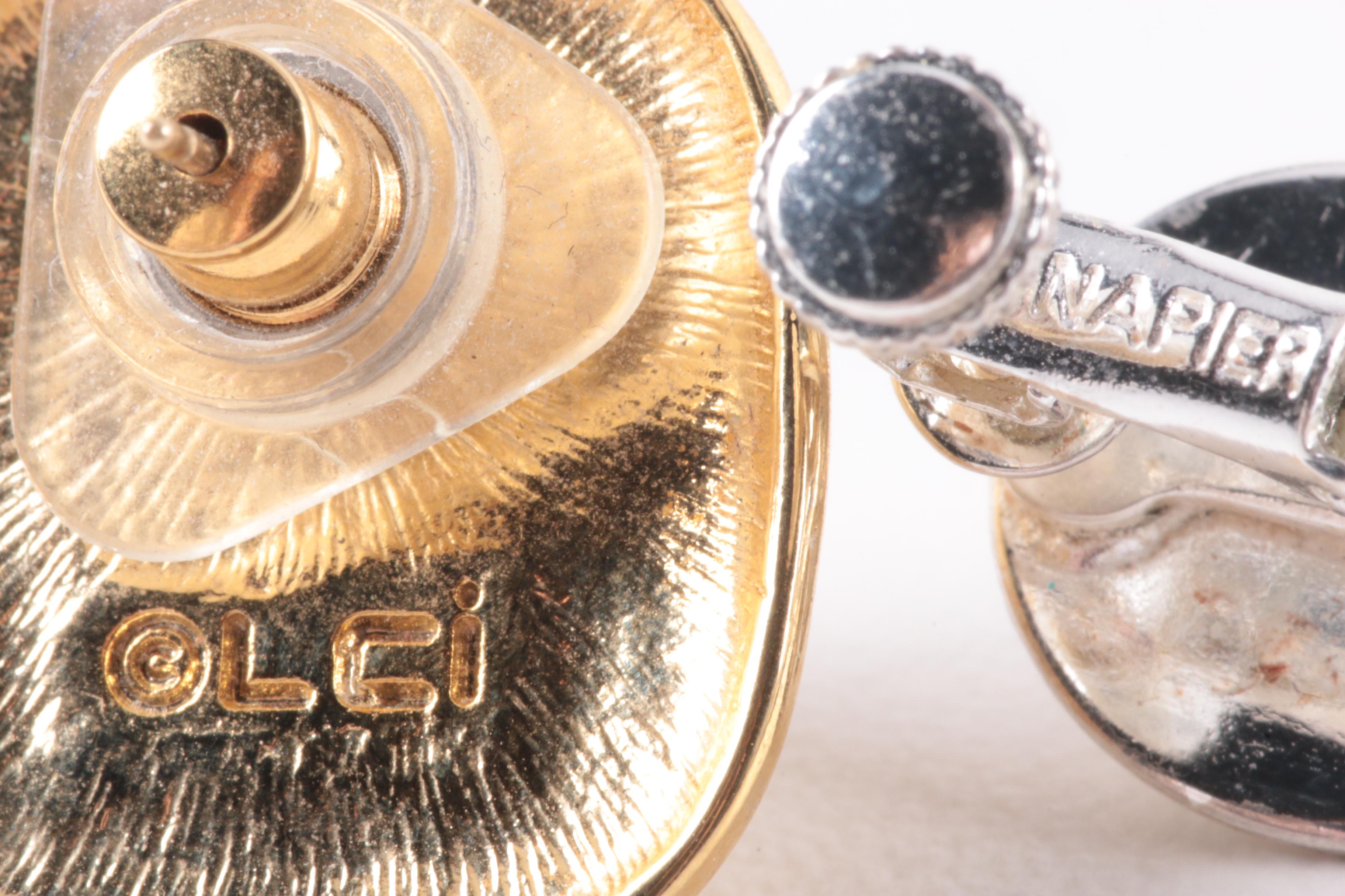 Silver and Gold Tone Jewelry Assortment Including Trifari and Alice Seely