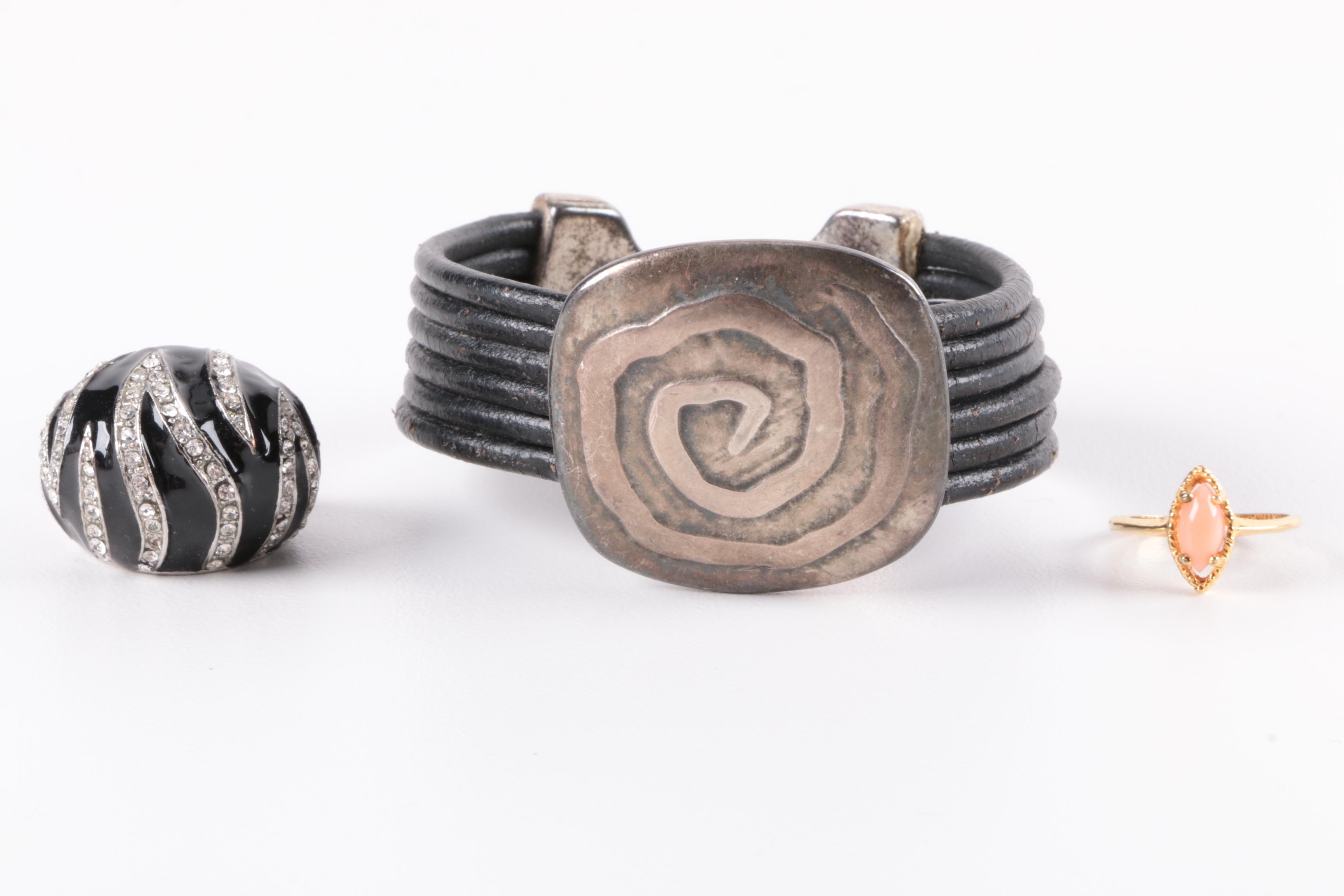 Silver and Gold Tone Jewelry Assortment Including Trifari and Alice Seely