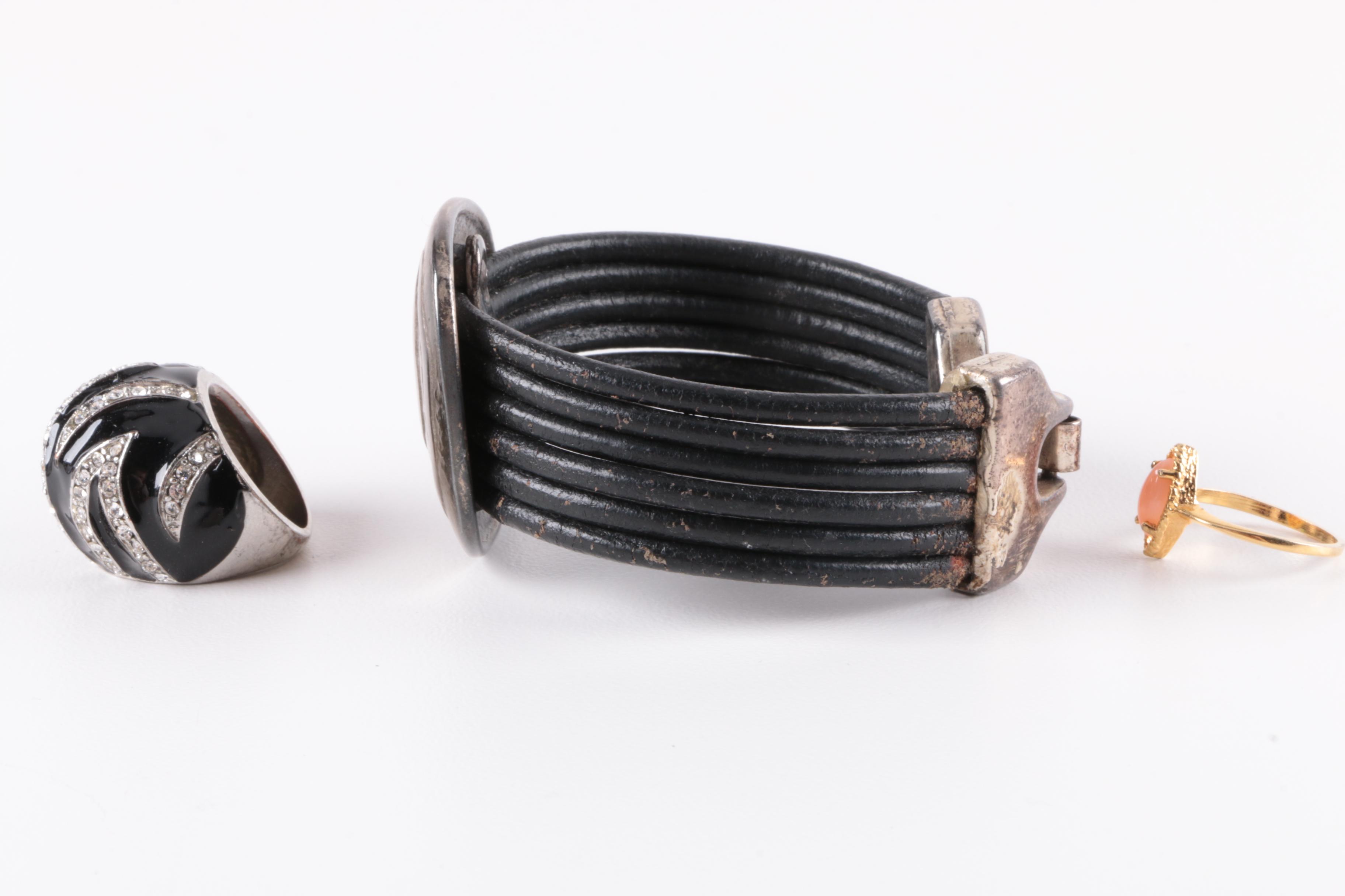 Silver and Gold Tone Jewelry Assortment Including Trifari and Alice Seely