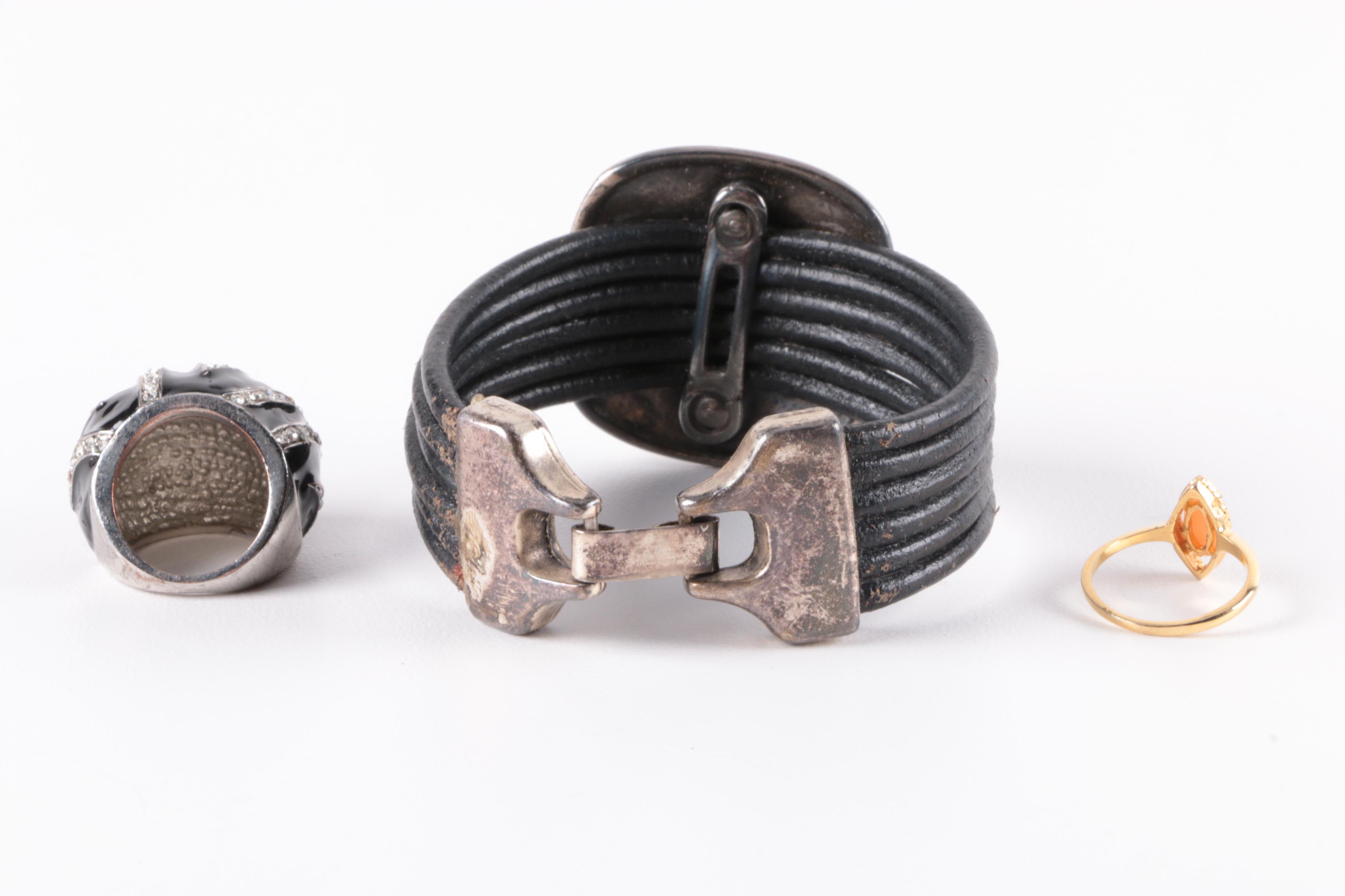 Silver and Gold Tone Jewelry Assortment Including Trifari and Alice Seely