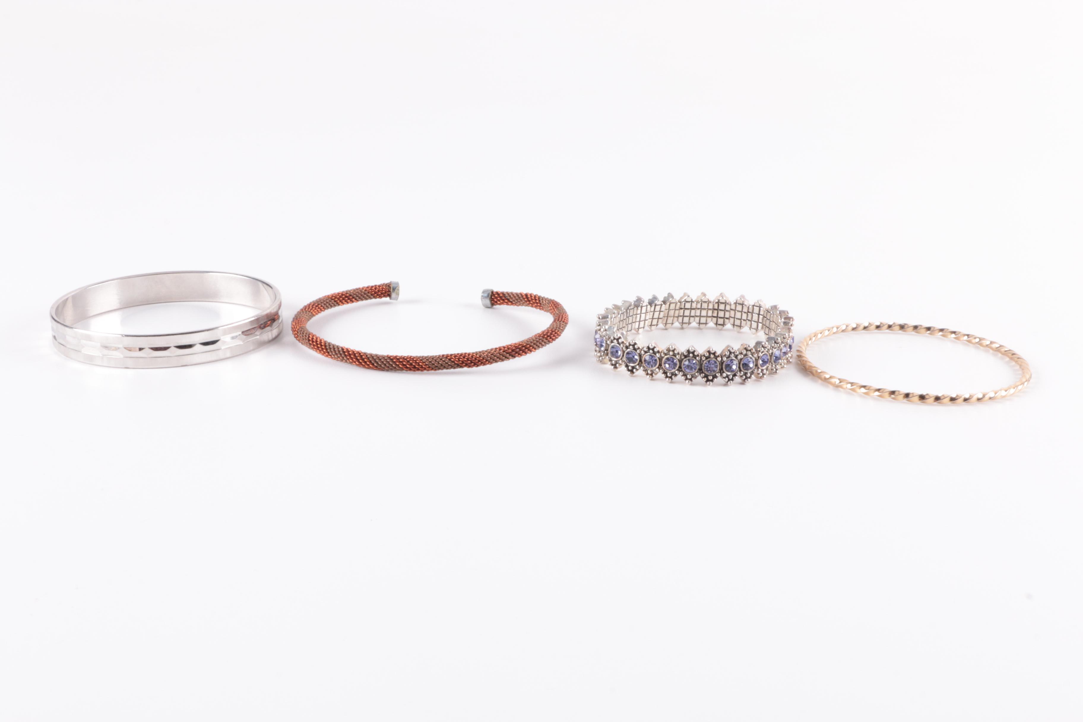 Silver and Gold Tone Jewelry Assortment Including Trifari and Alice Seely