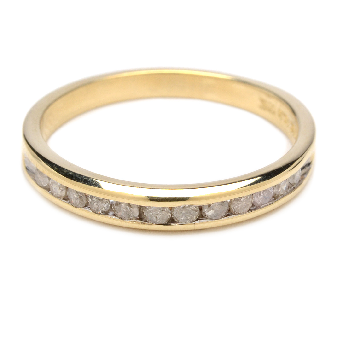 Magic Glo 10K Yellow Gold Channel Set Diamond Band
