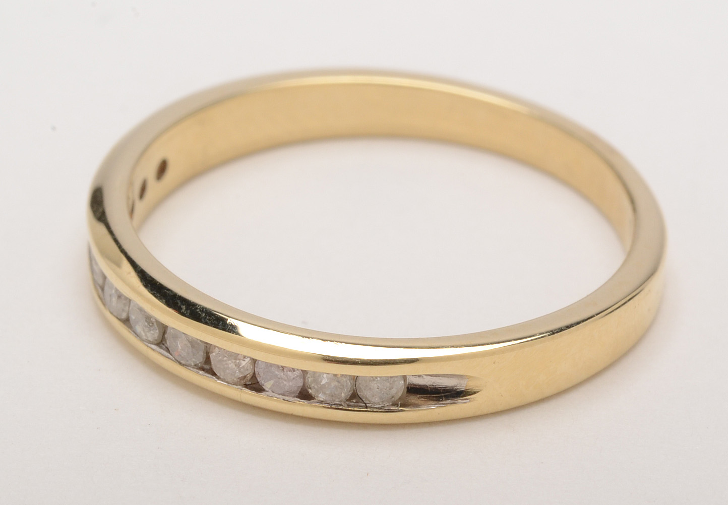 Magic Glo 10K Yellow Gold Channel Set Diamond Band