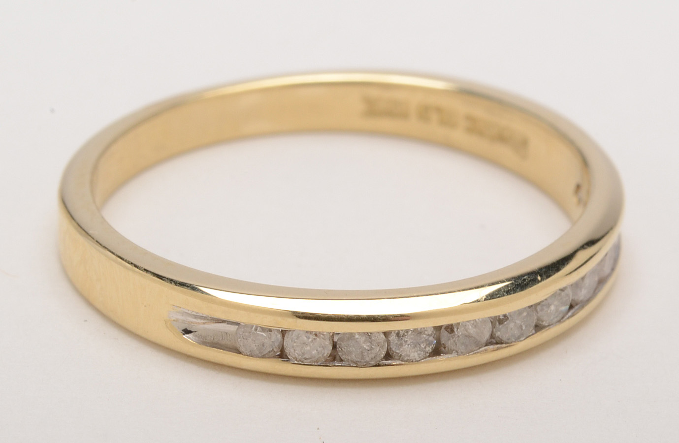 Magic Glo 10K Yellow Gold Channel Set Diamond Band