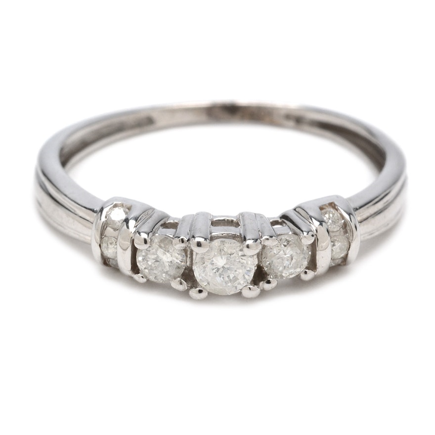 10K White Gold Diamond Ring Band