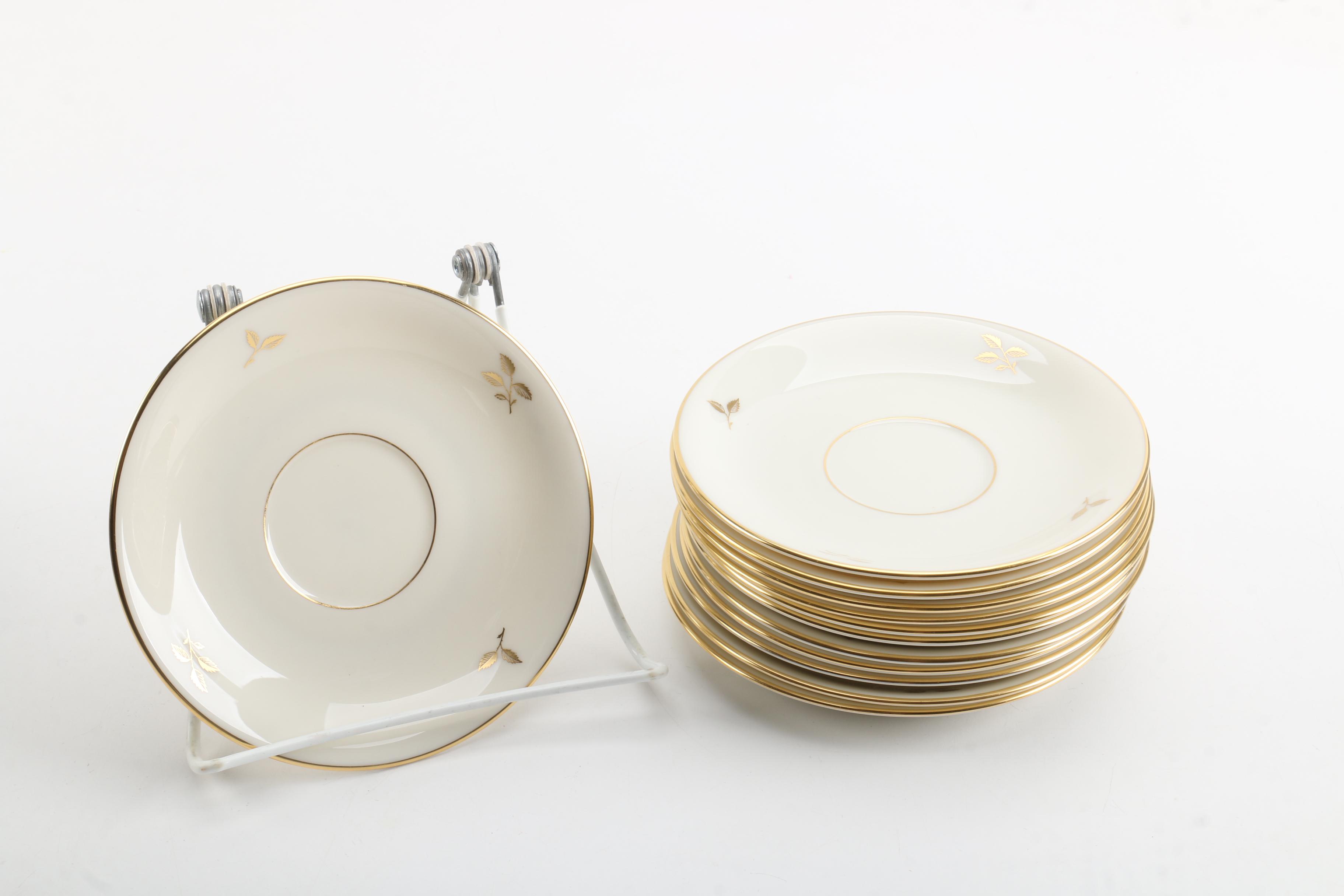 Lenox "Rhodora" Porcelain Saucers and Bread and Butter Plates