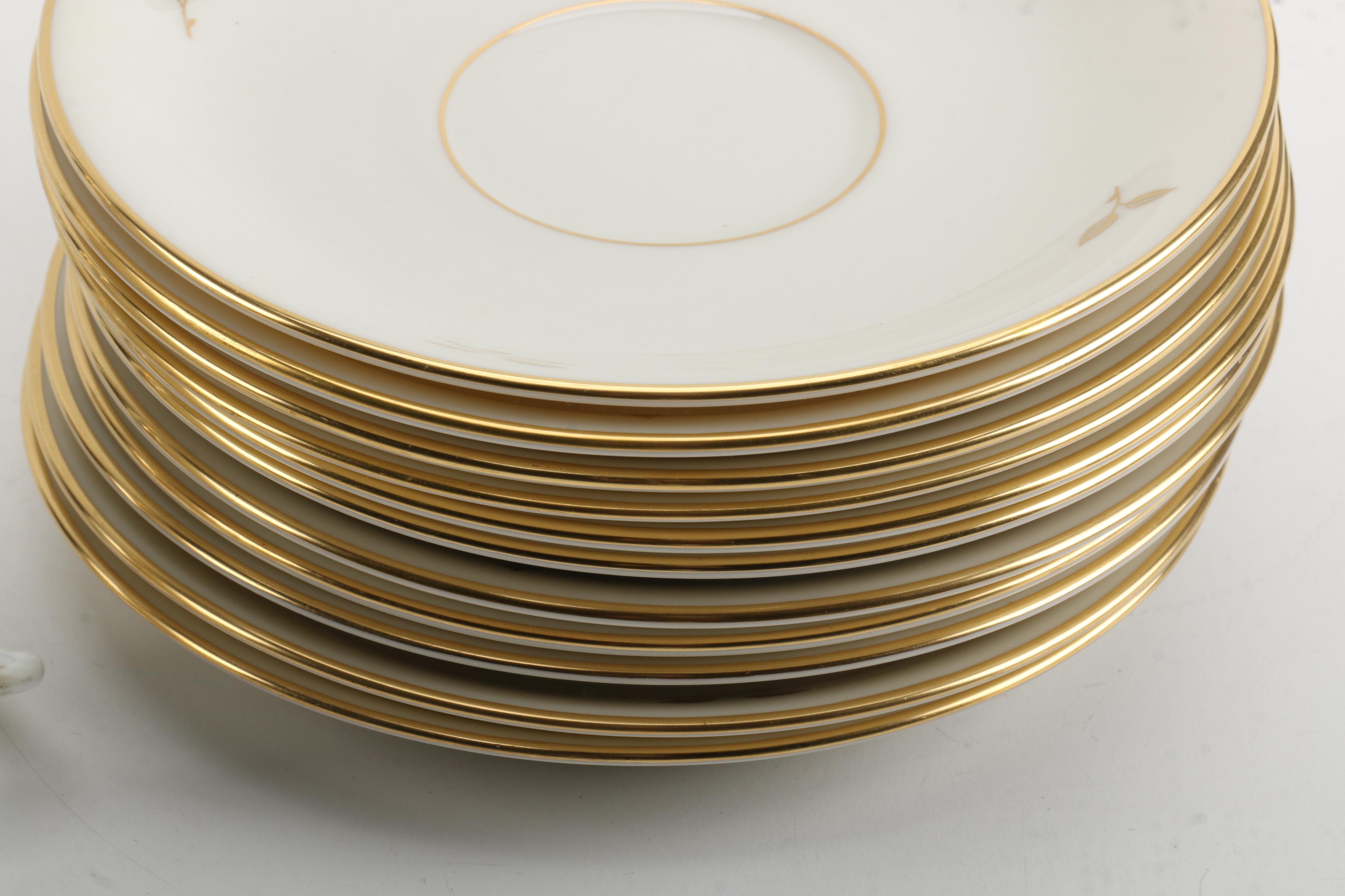 Lenox "Rhodora" Porcelain Saucers and Bread and Butter Plates