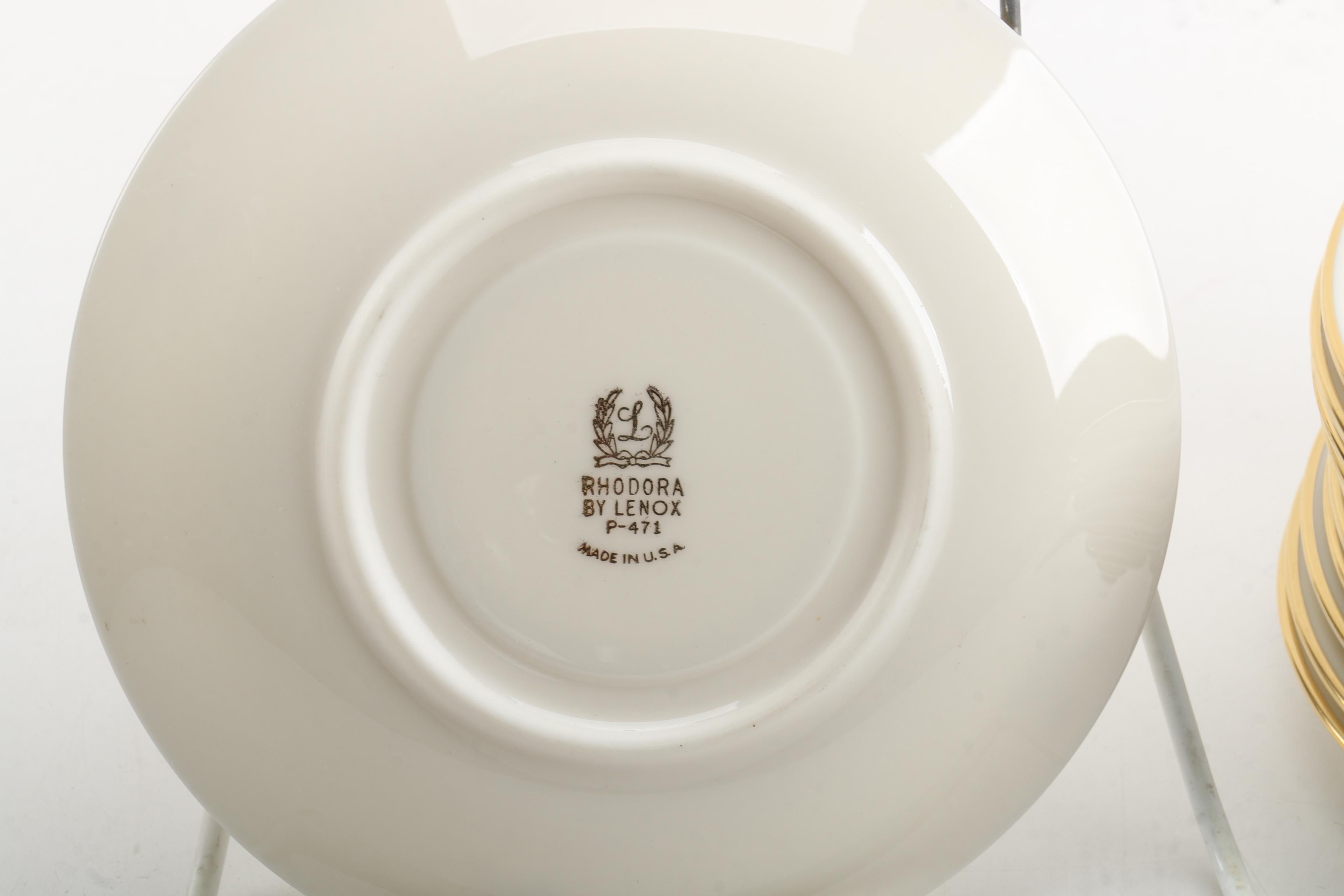 Lenox "Rhodora" Porcelain Saucers and Bread and Butter Plates