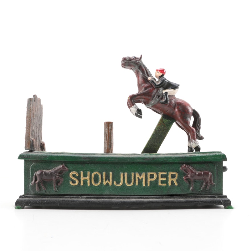 Reproduction "Show Jumper" Cast Iron Bank