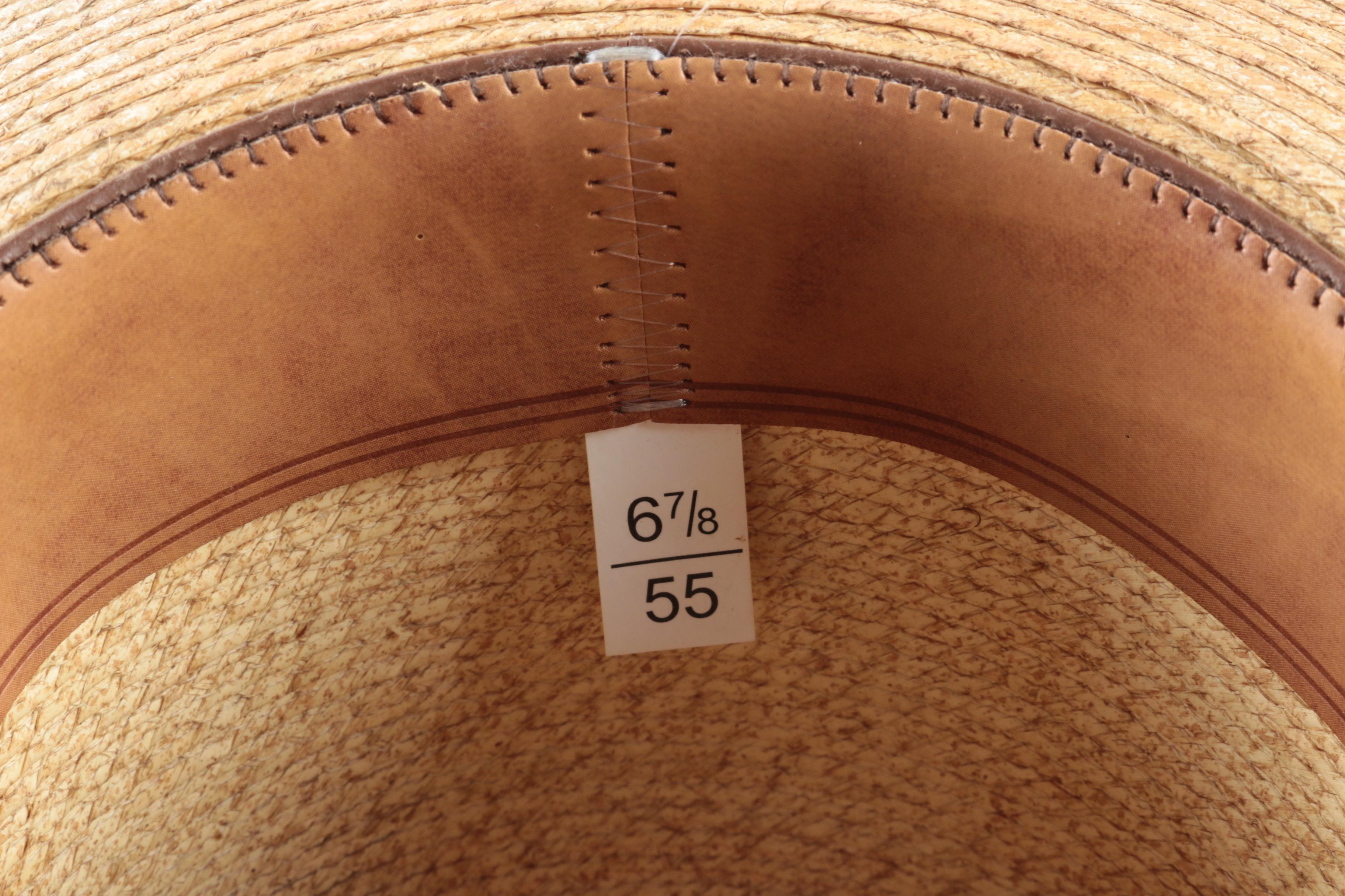 Larry Mahan's Collection 30X Woven Palm Straw and Leather Cowboy Hat