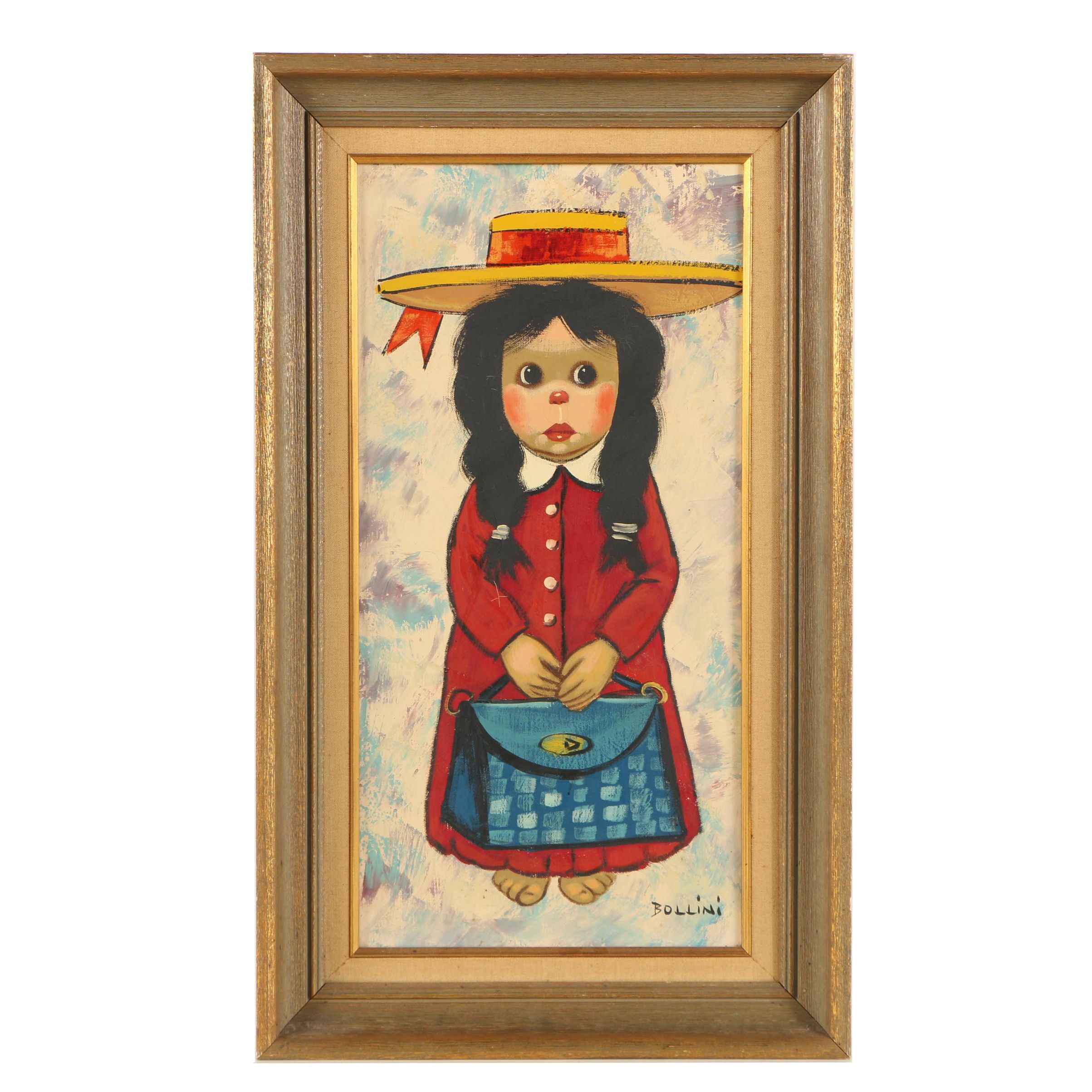 Bollini Oil Painting of a Little Girl