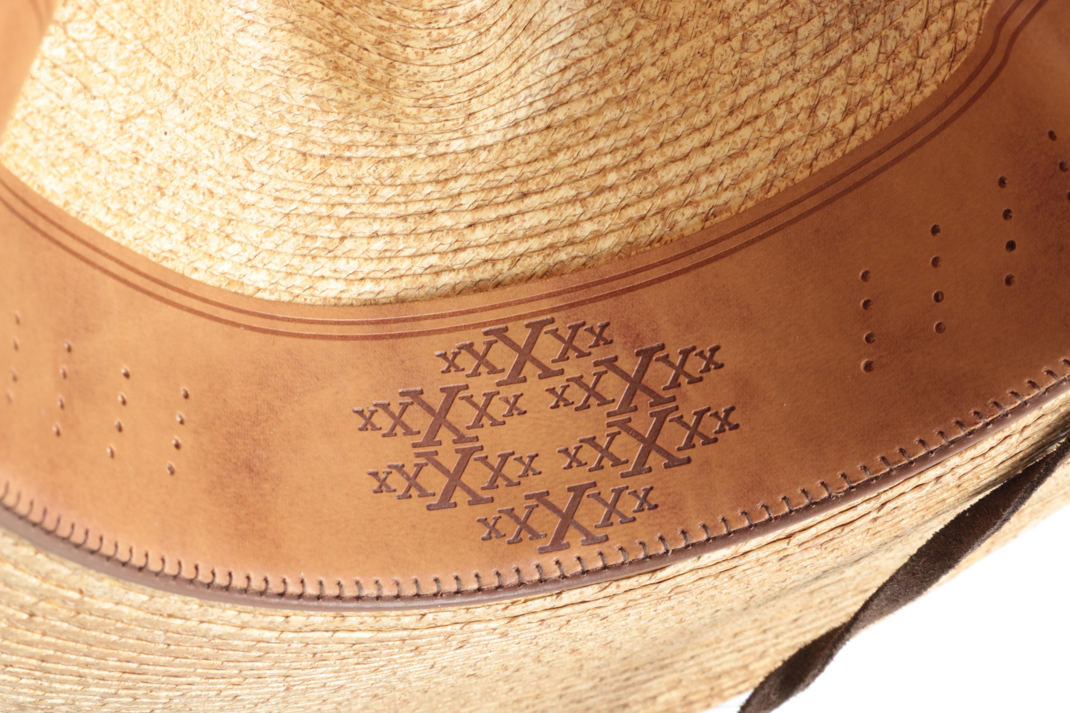 Larry Mahan's Collection 30X Woven Palm Straw and Leather Cowboy Hat