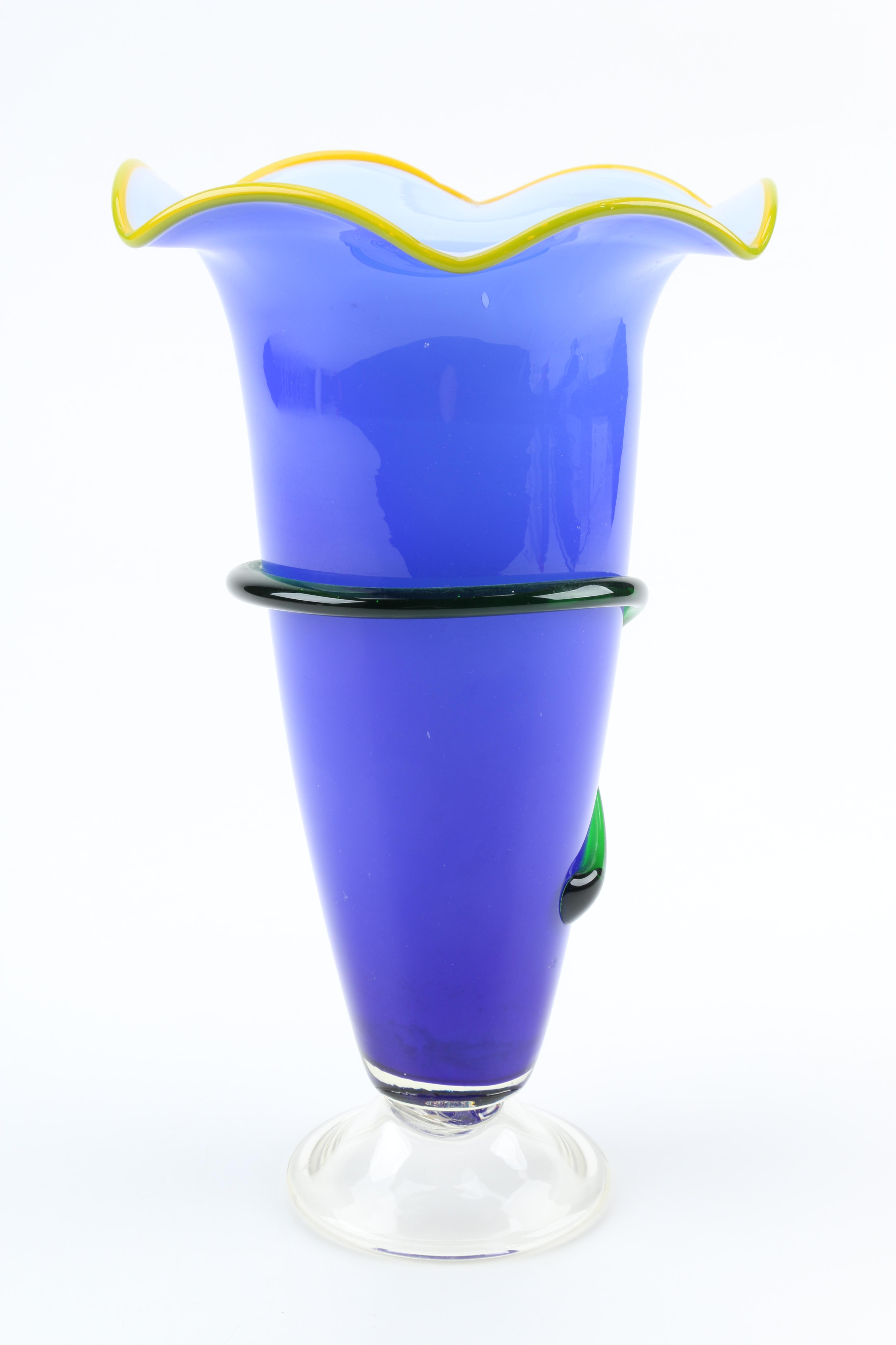 Hand Blown Art Glass Vase