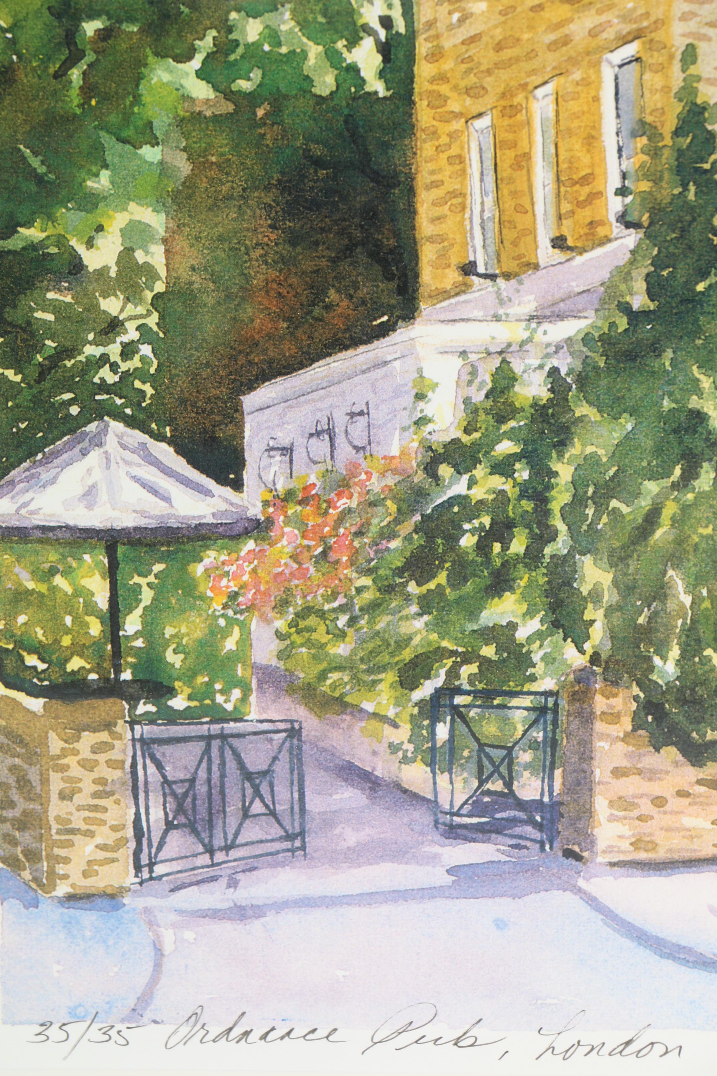 Mary Treadwell Limited Edition Offset Lithograph on Paper "Ordnance Pub, London"