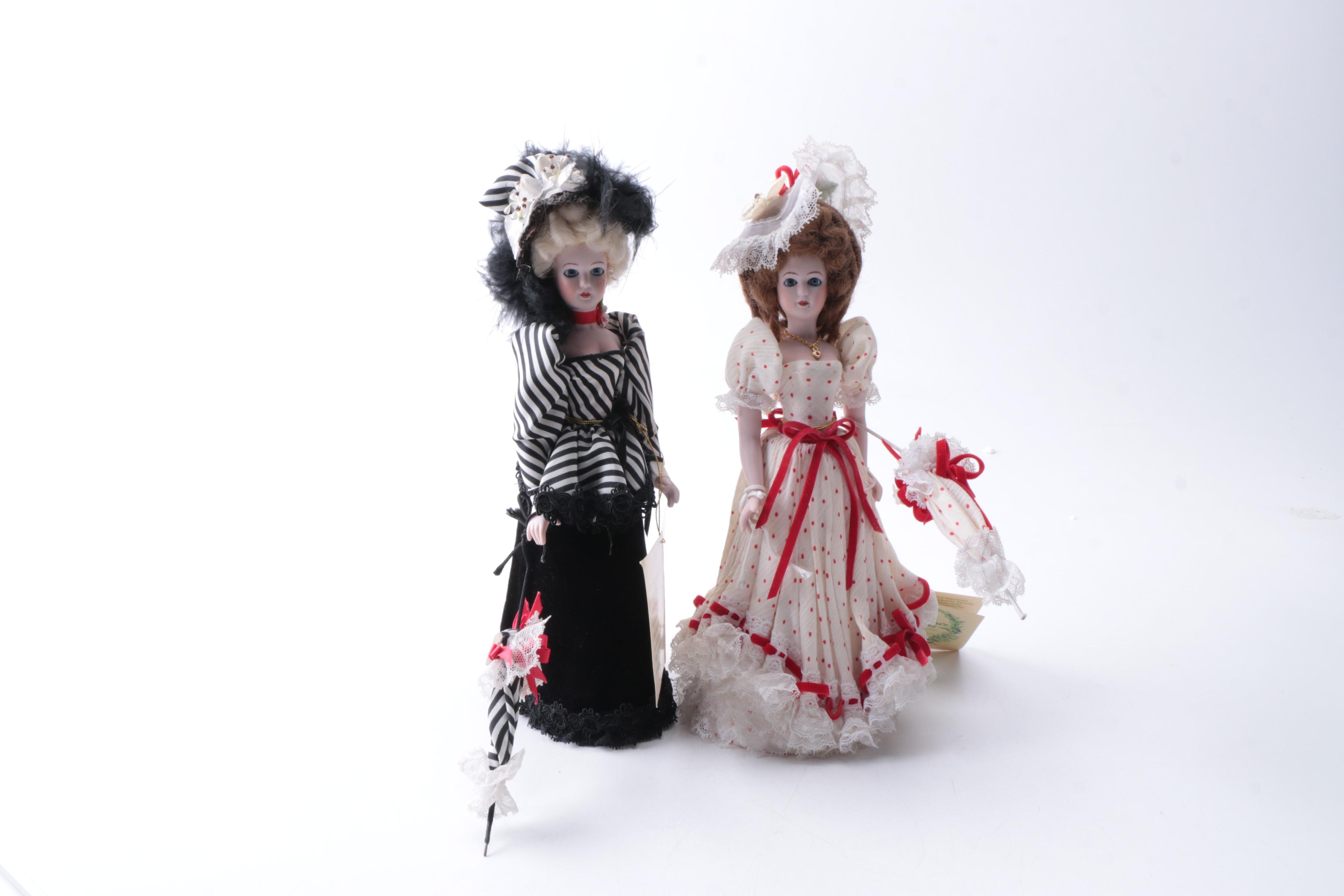 Gorham "Valentine's Ladies" Porcelain Dolls by Pamella Valentine