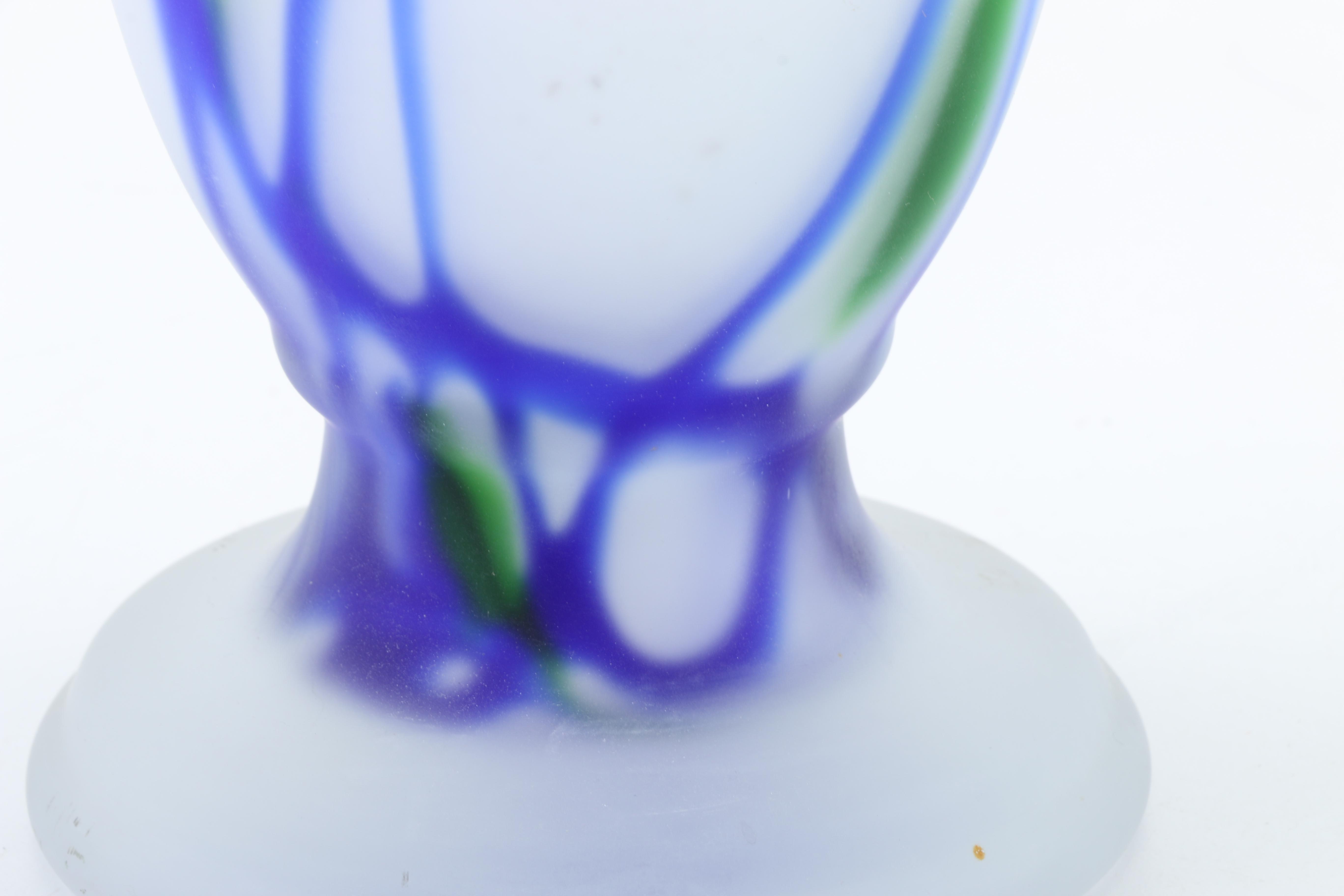 Cavalier Frosted Art Glass Vase