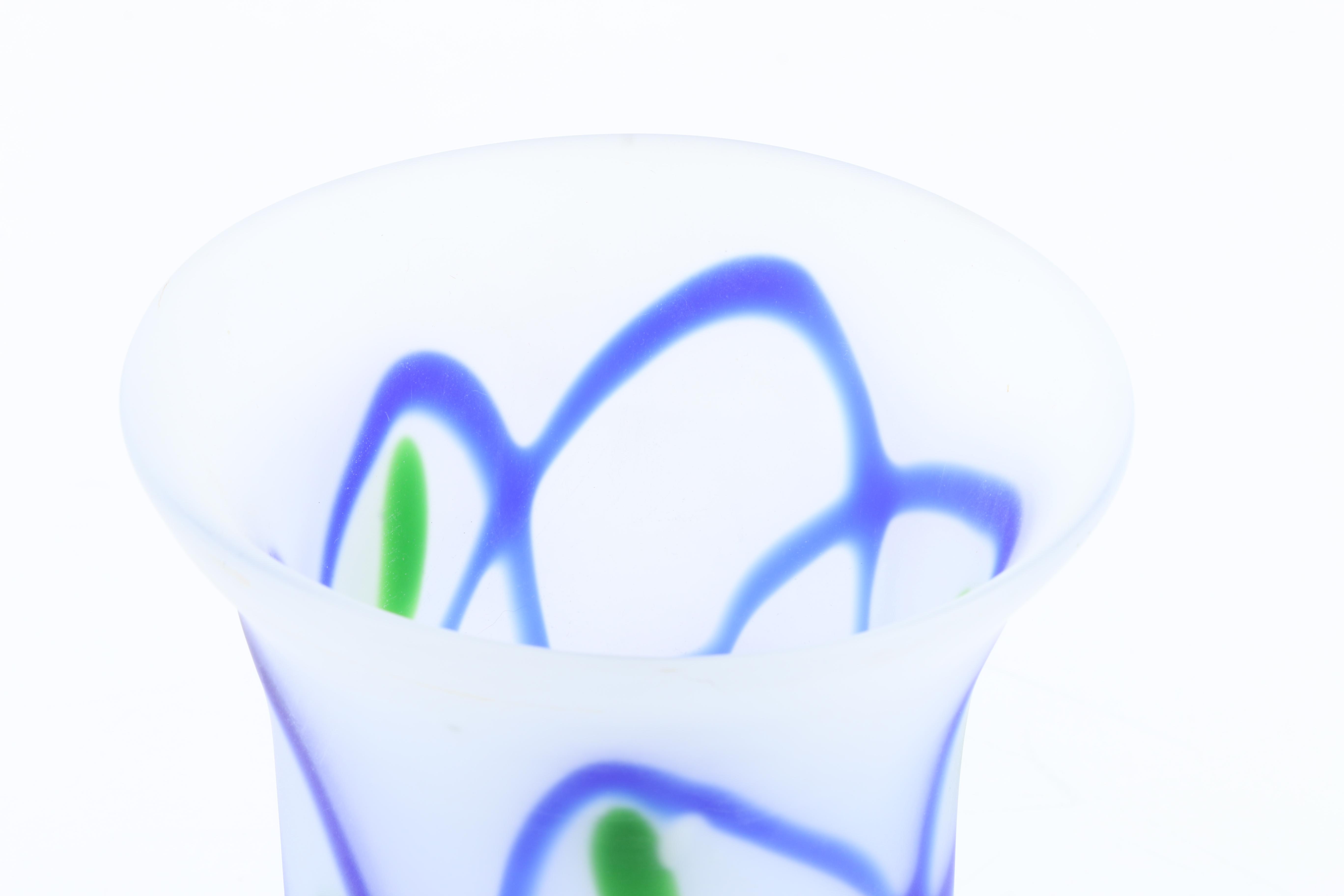 Cavalier Frosted Art Glass Vase