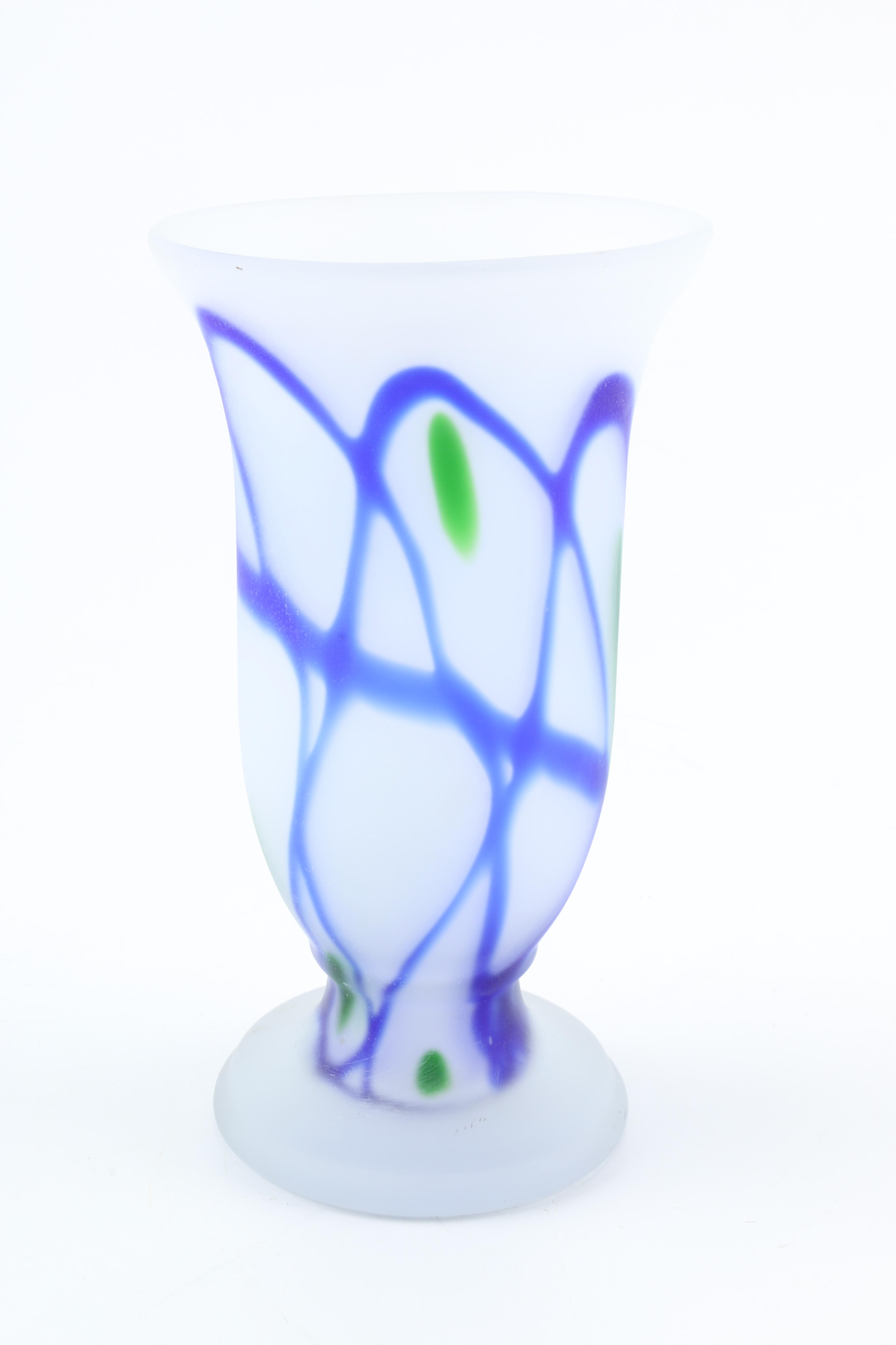 Cavalier Frosted Art Glass Vase