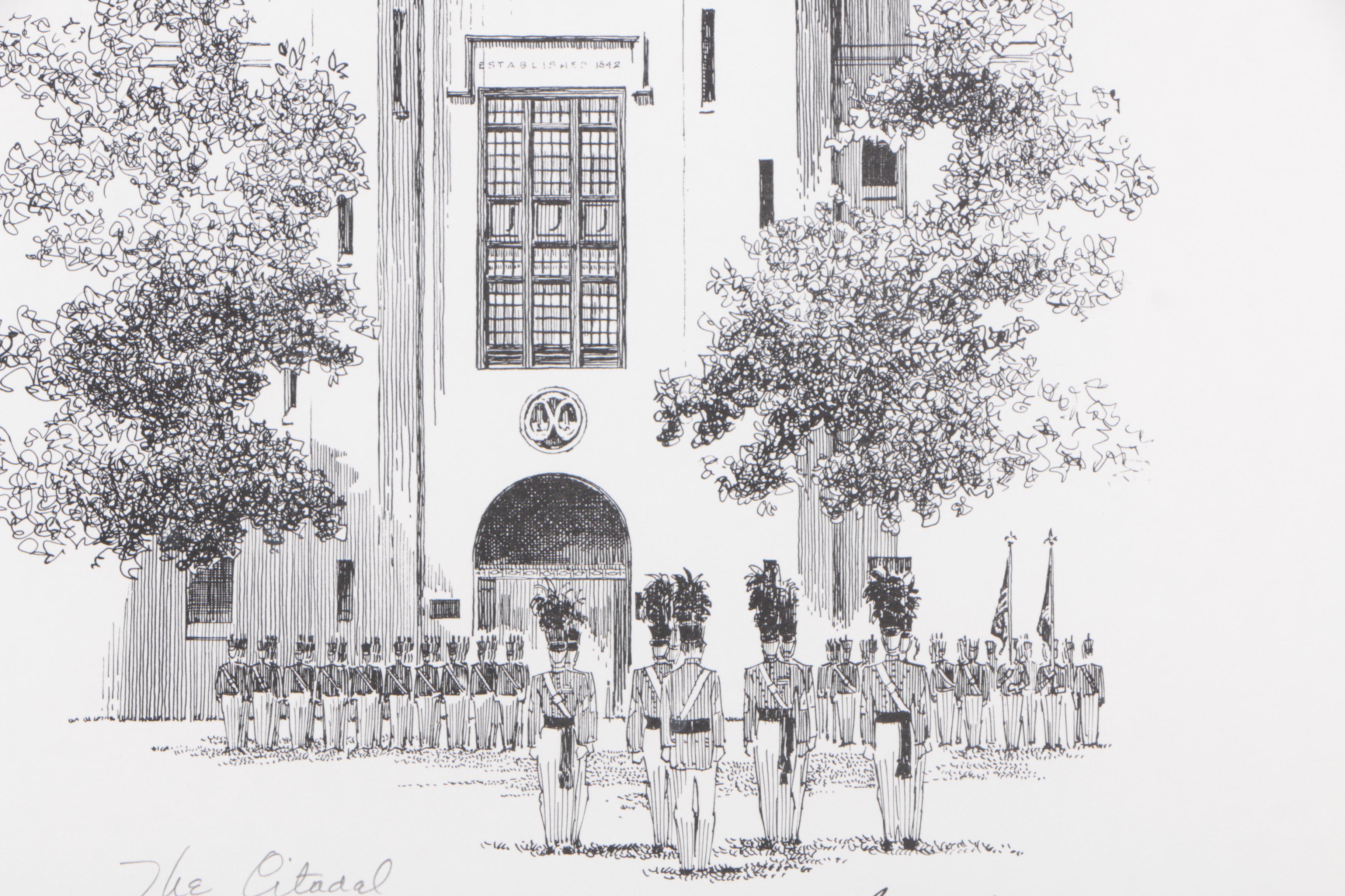 Signed and Framed Print "The Citadel" After Lou Cannavaro