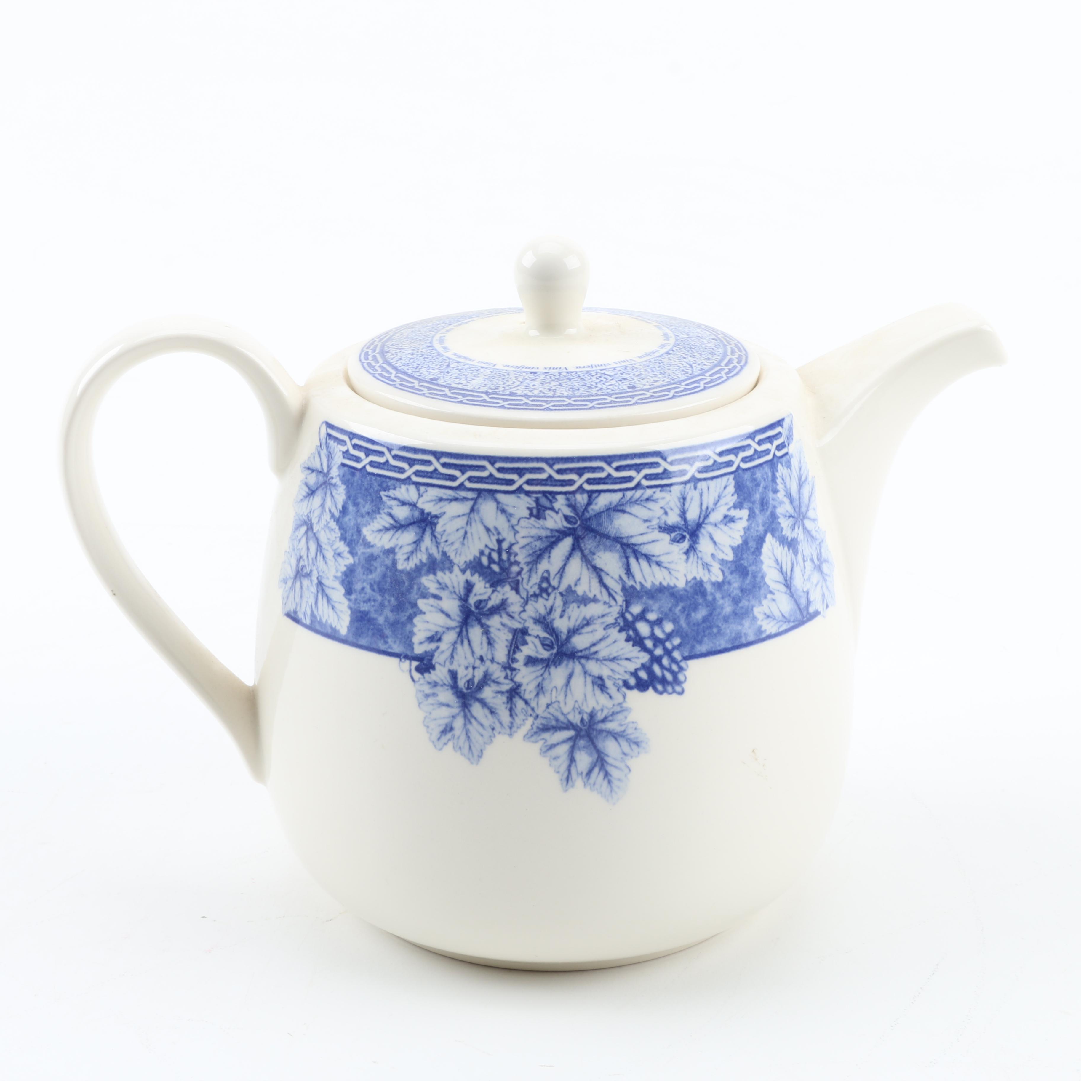 Wedgwood Home "Vintage Blue" Earthenware Tea Pot
