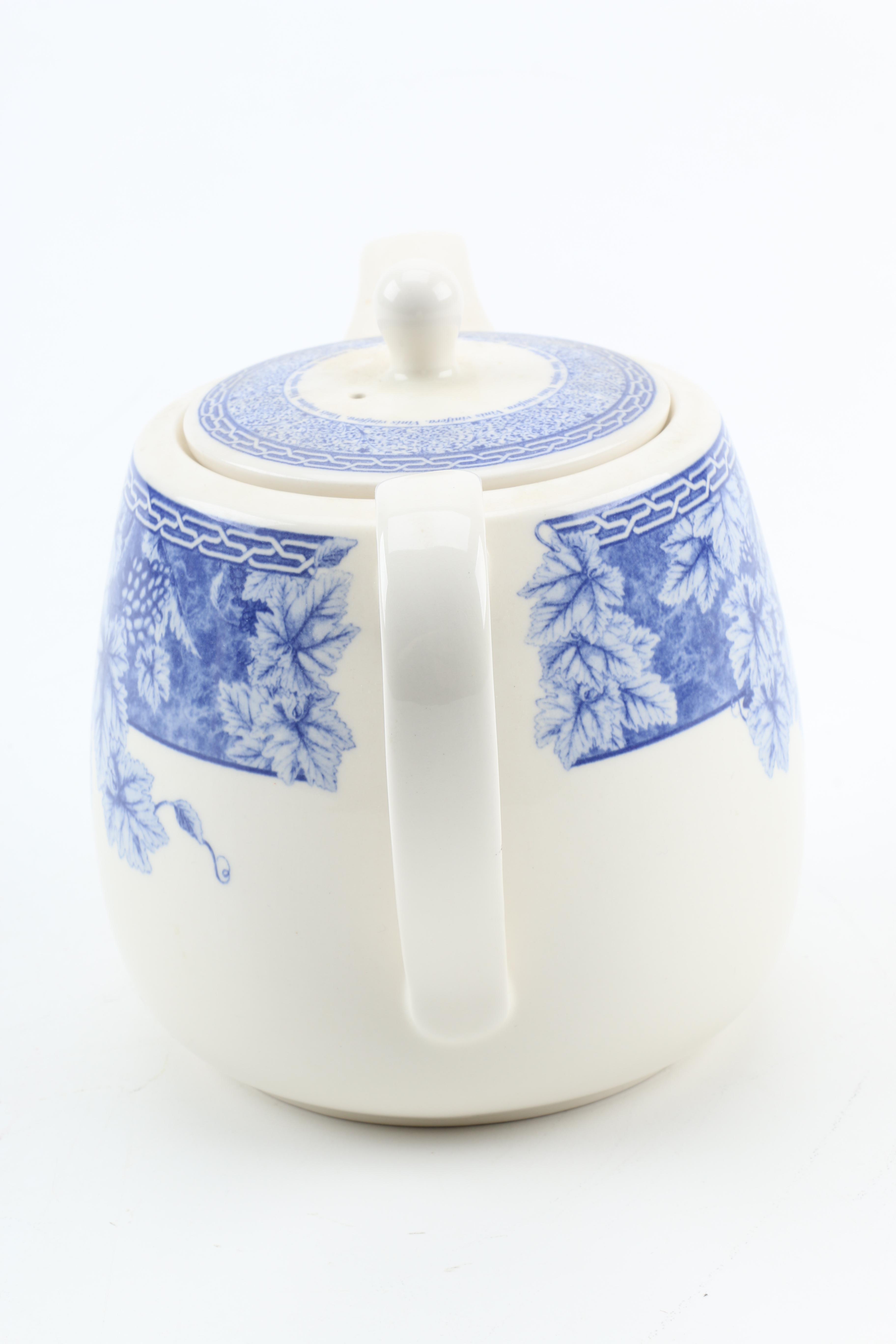 Wedgwood Home "Vintage Blue" Earthenware Tea Pot