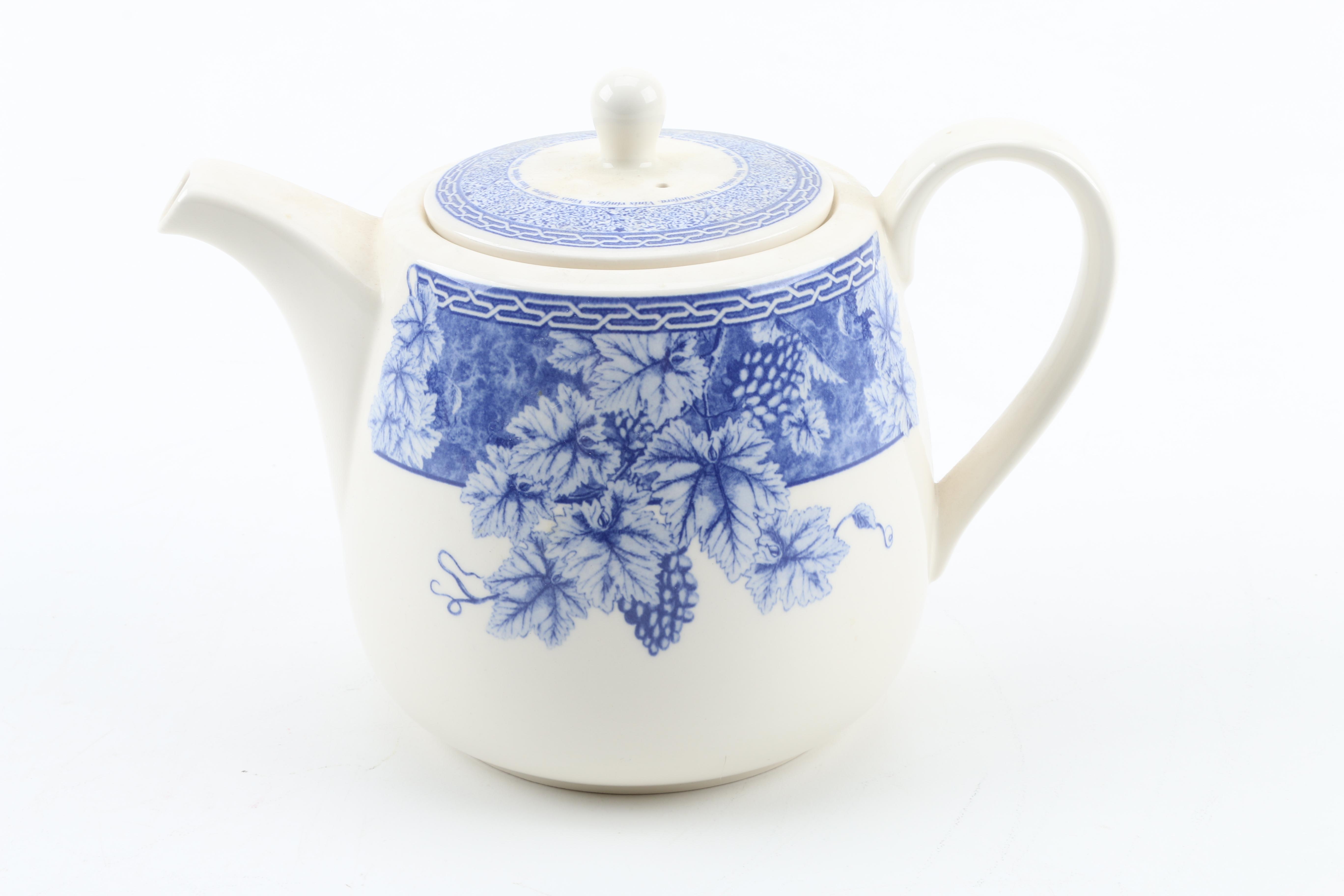 Wedgwood Home "Vintage Blue" Earthenware Tea Pot