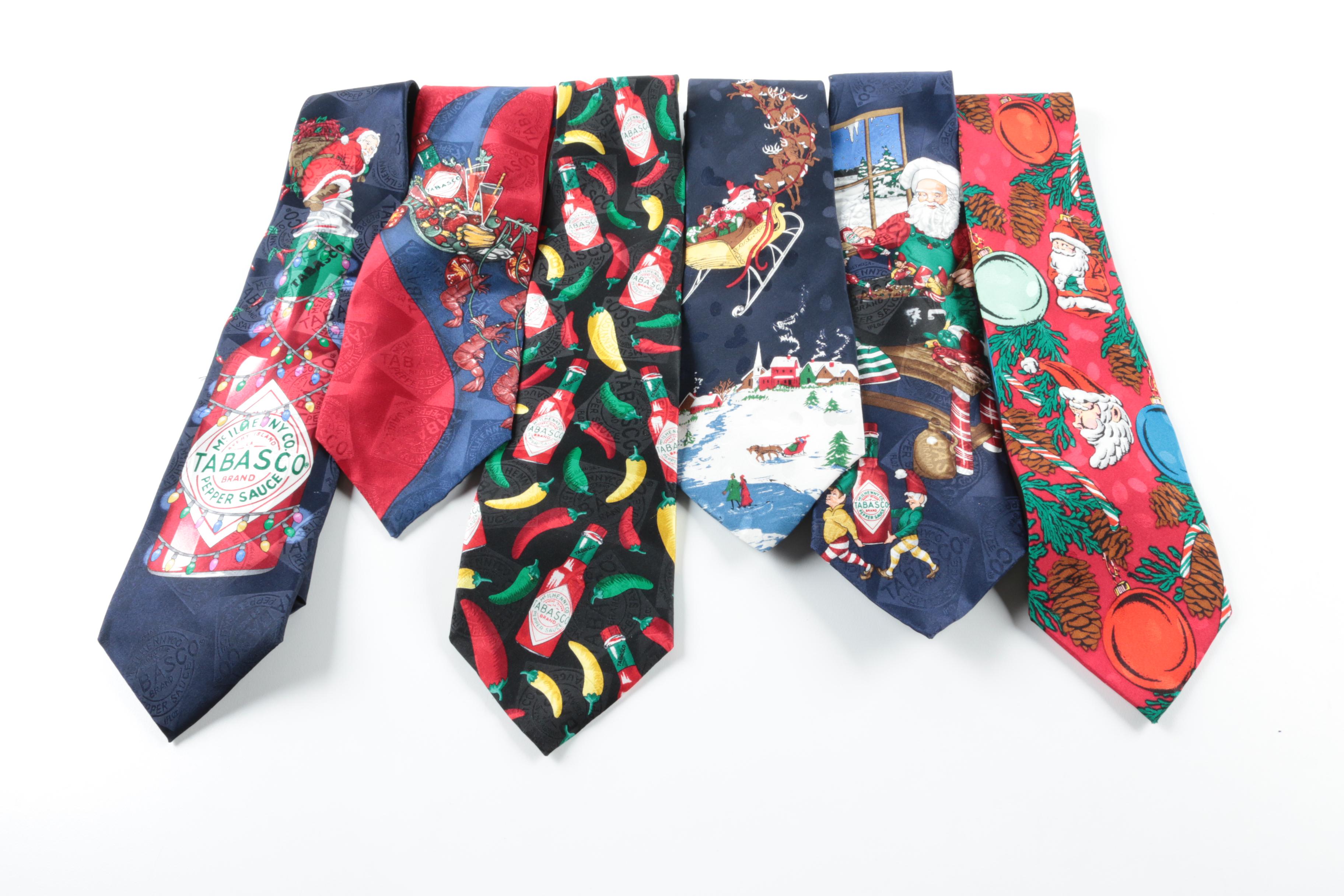 Men's Vintage Neckties Including Silk and Novelty Prints