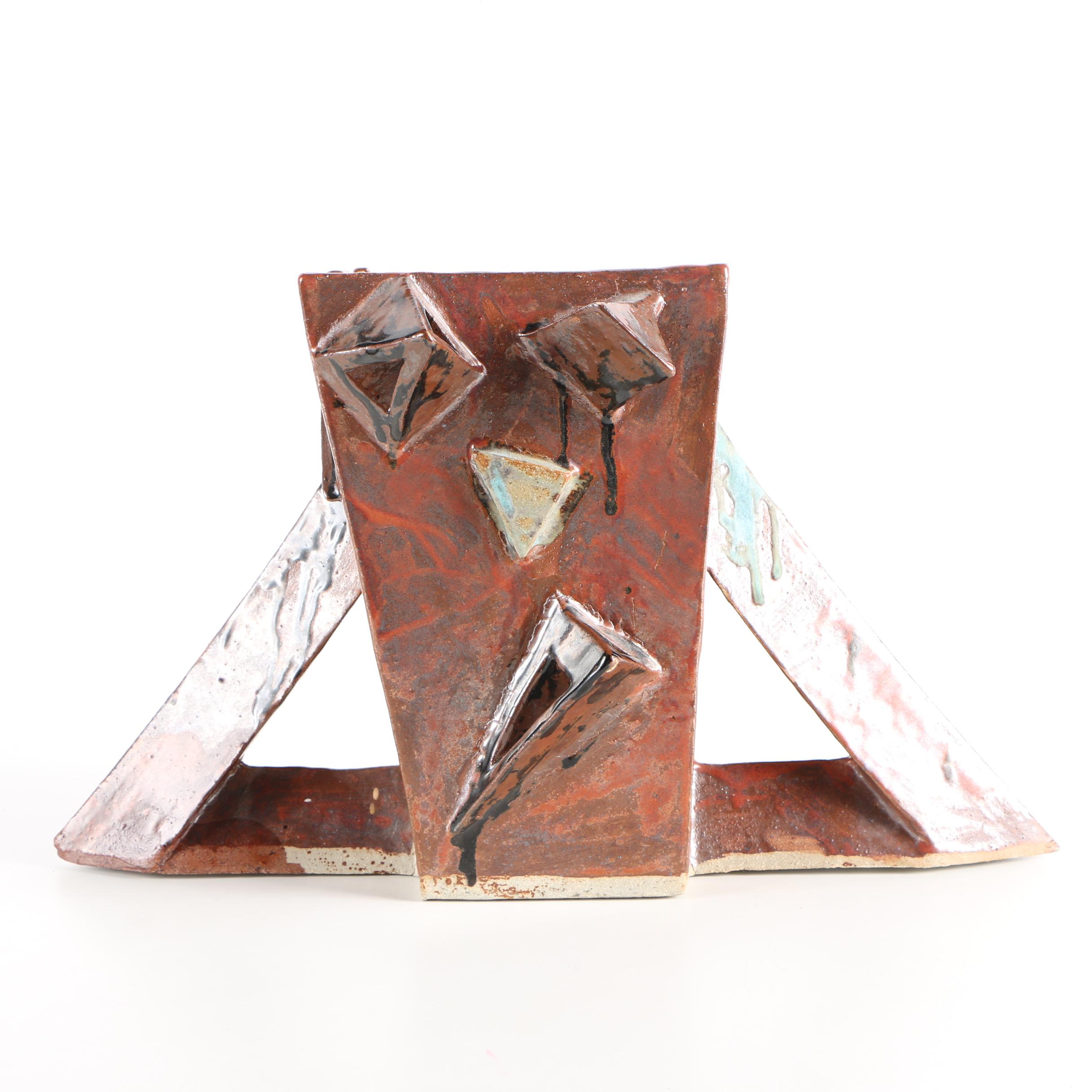 1997 Missy Dasgupta Signed Extruded and Handbuilt Stoneware Vase