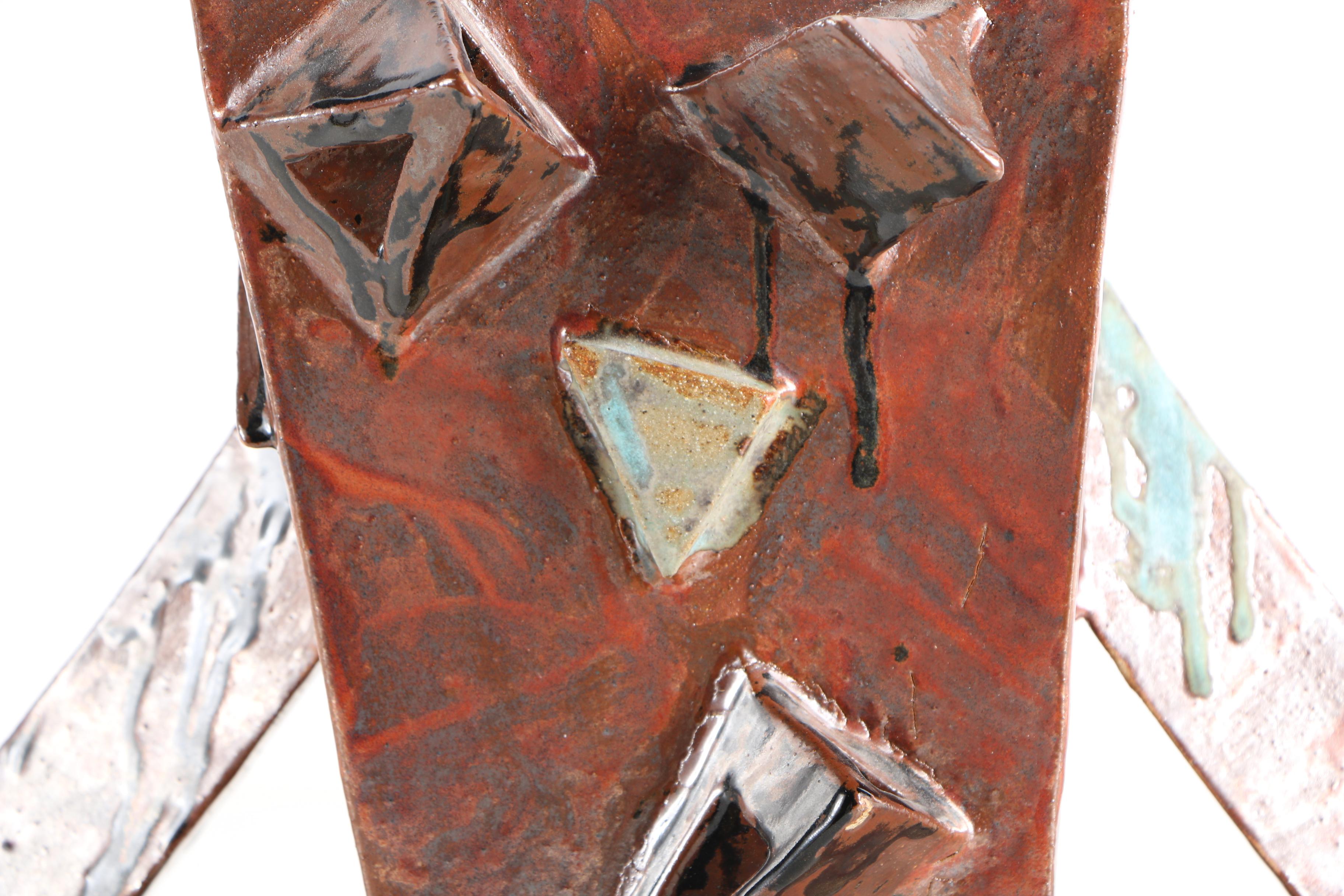 1997 Missy Dasgupta Signed Extruded and Handbuilt Stoneware Vase