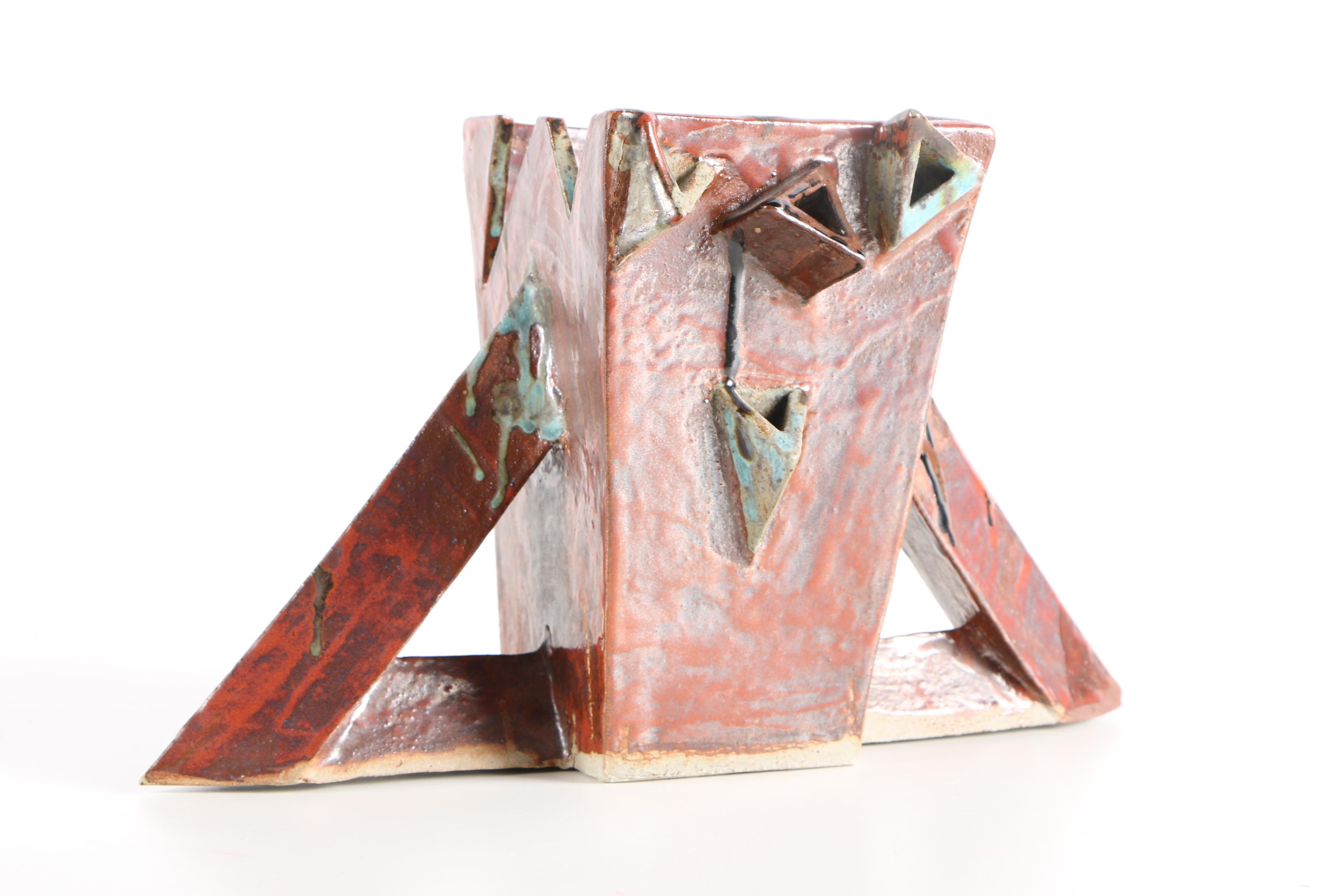 1997 Missy Dasgupta Signed Extruded and Handbuilt Stoneware Vase