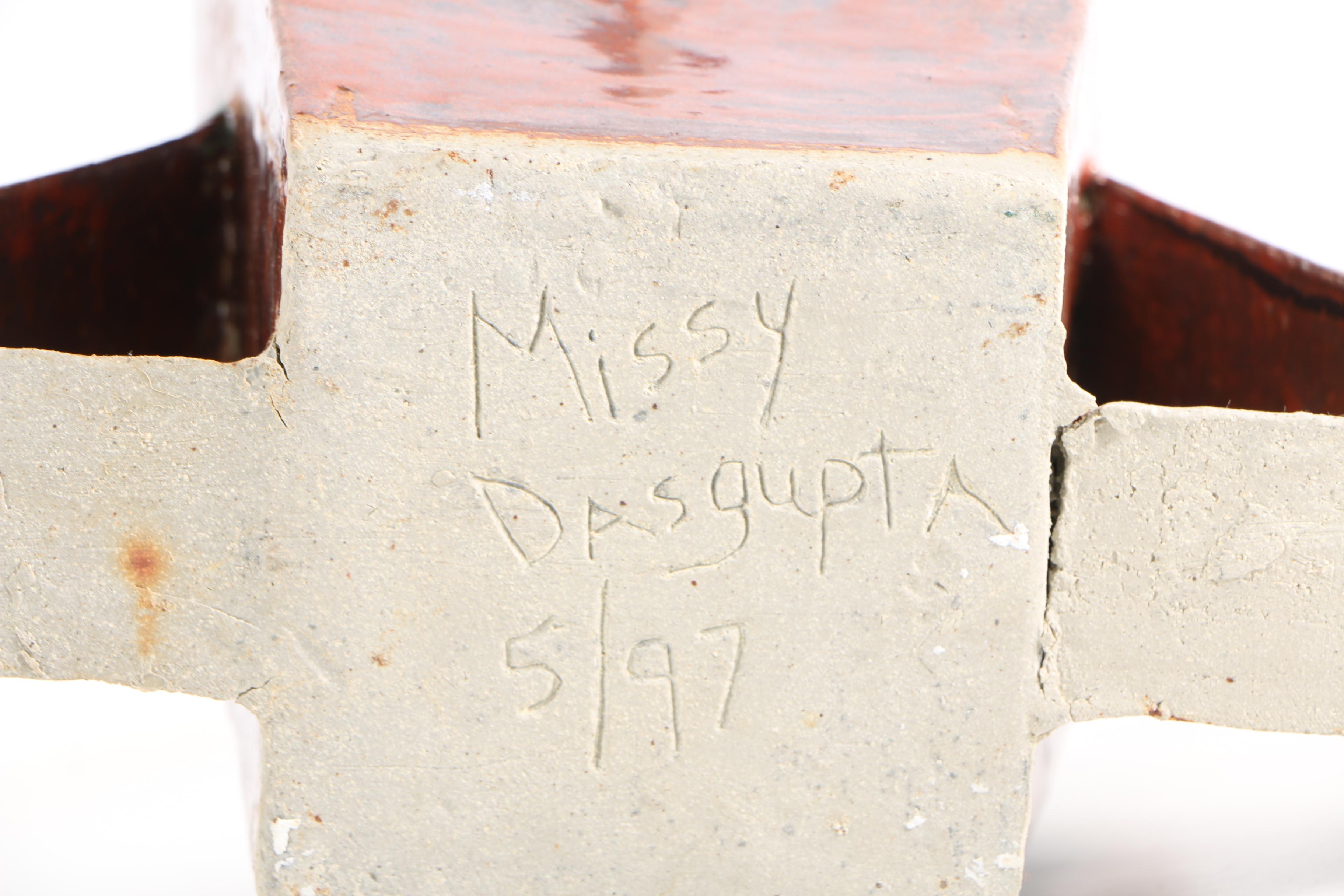 1997 Missy Dasgupta Signed Extruded and Handbuilt Stoneware Vase