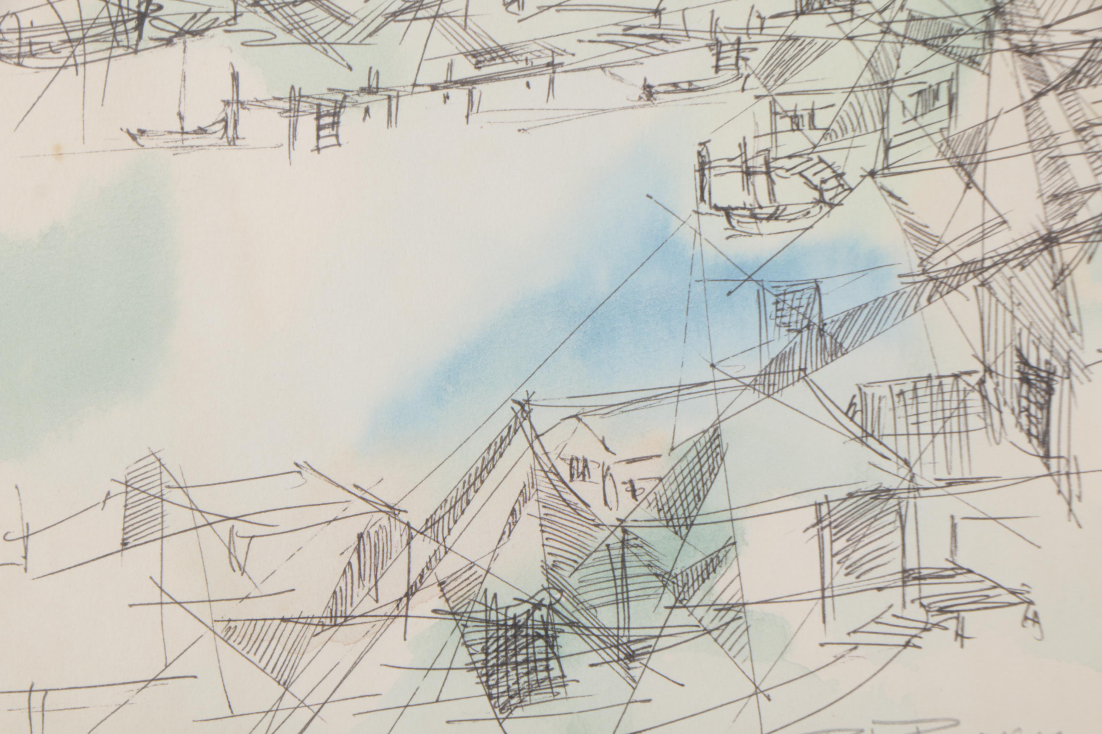 Ryk Burgess Ink and Watercolor Landscape