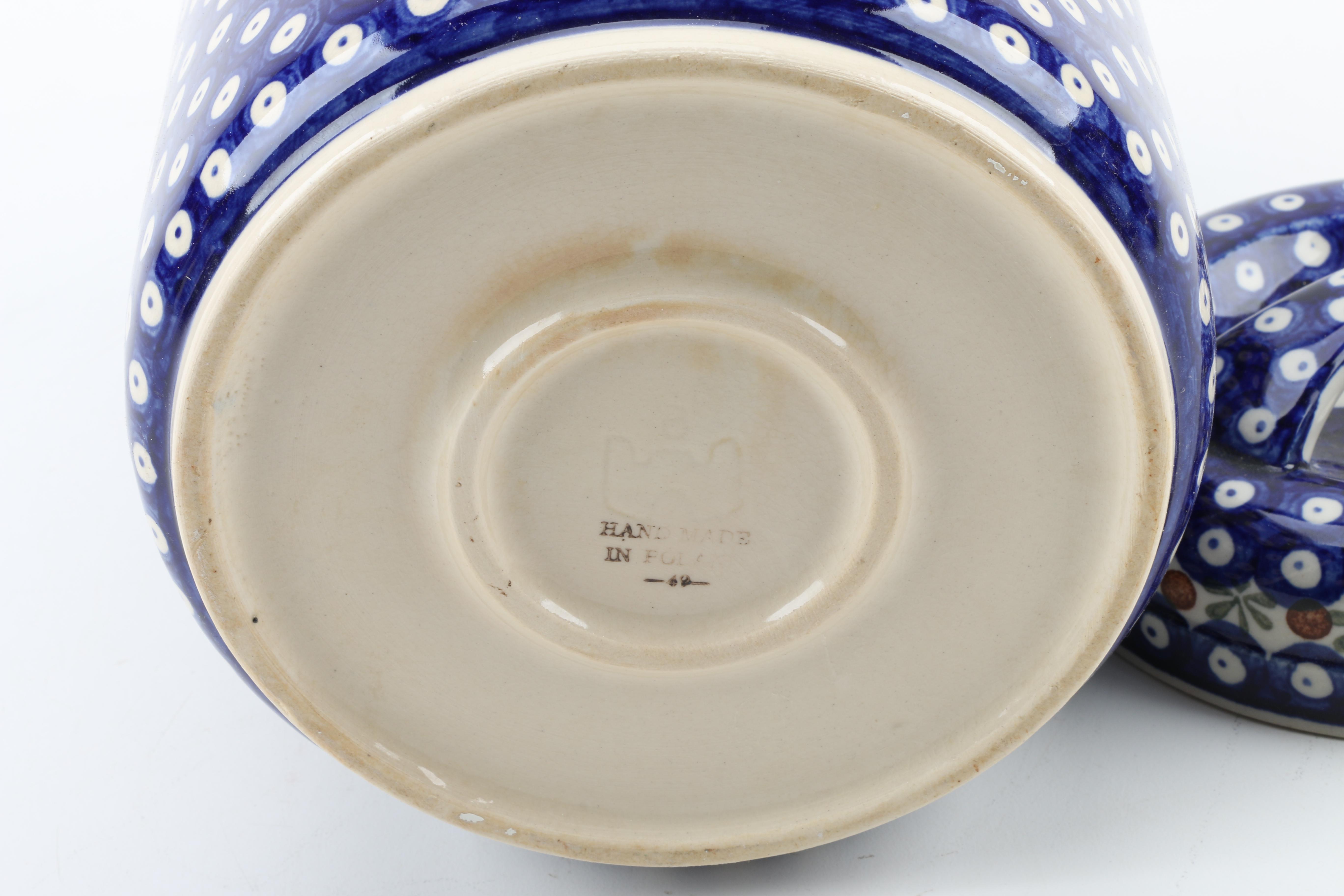 Boleslawiec "Eyespot" Polish Stoneware Canister With Lid