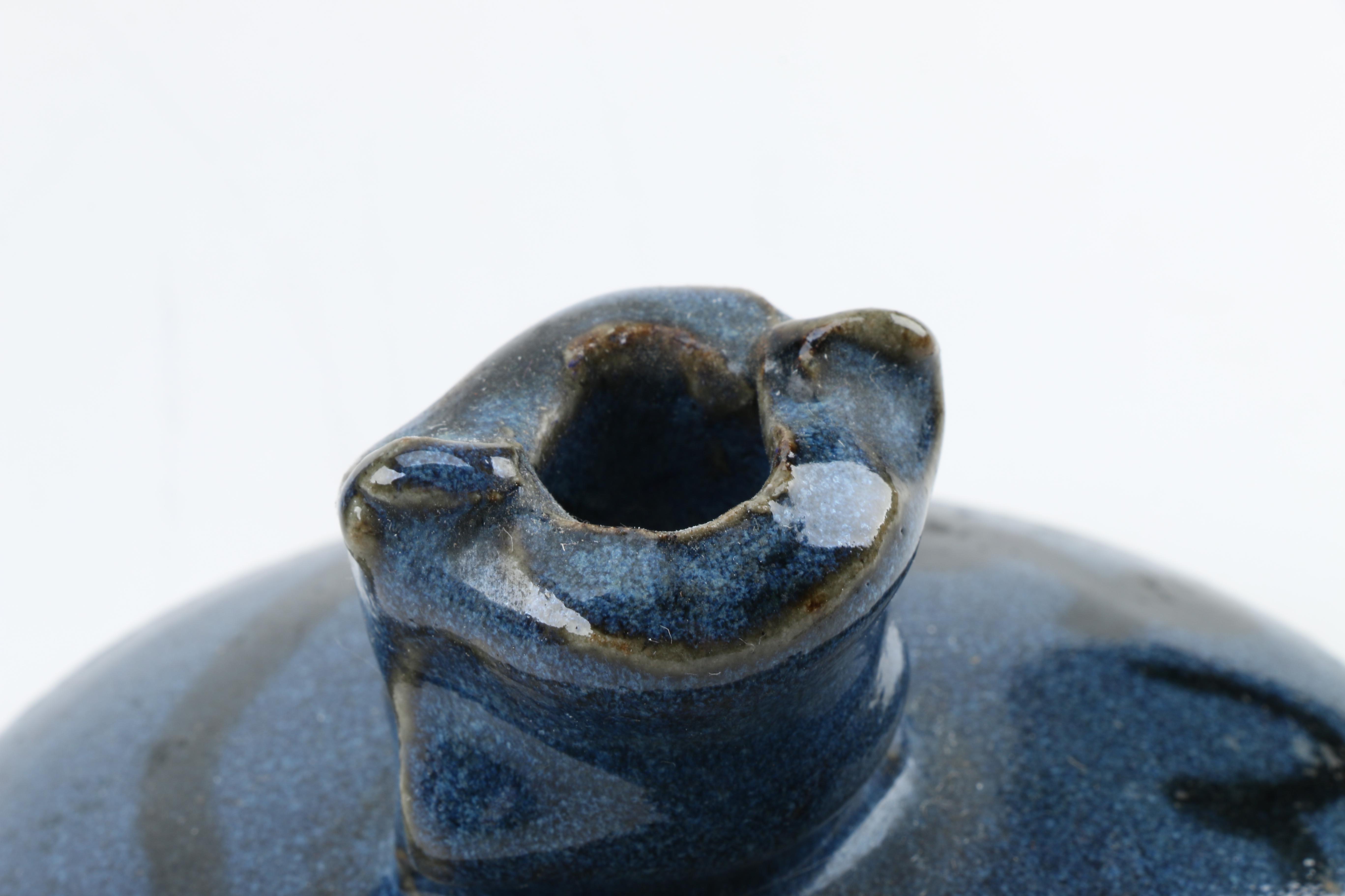 Signed Hand Thrown Lidded Stoneware Jar