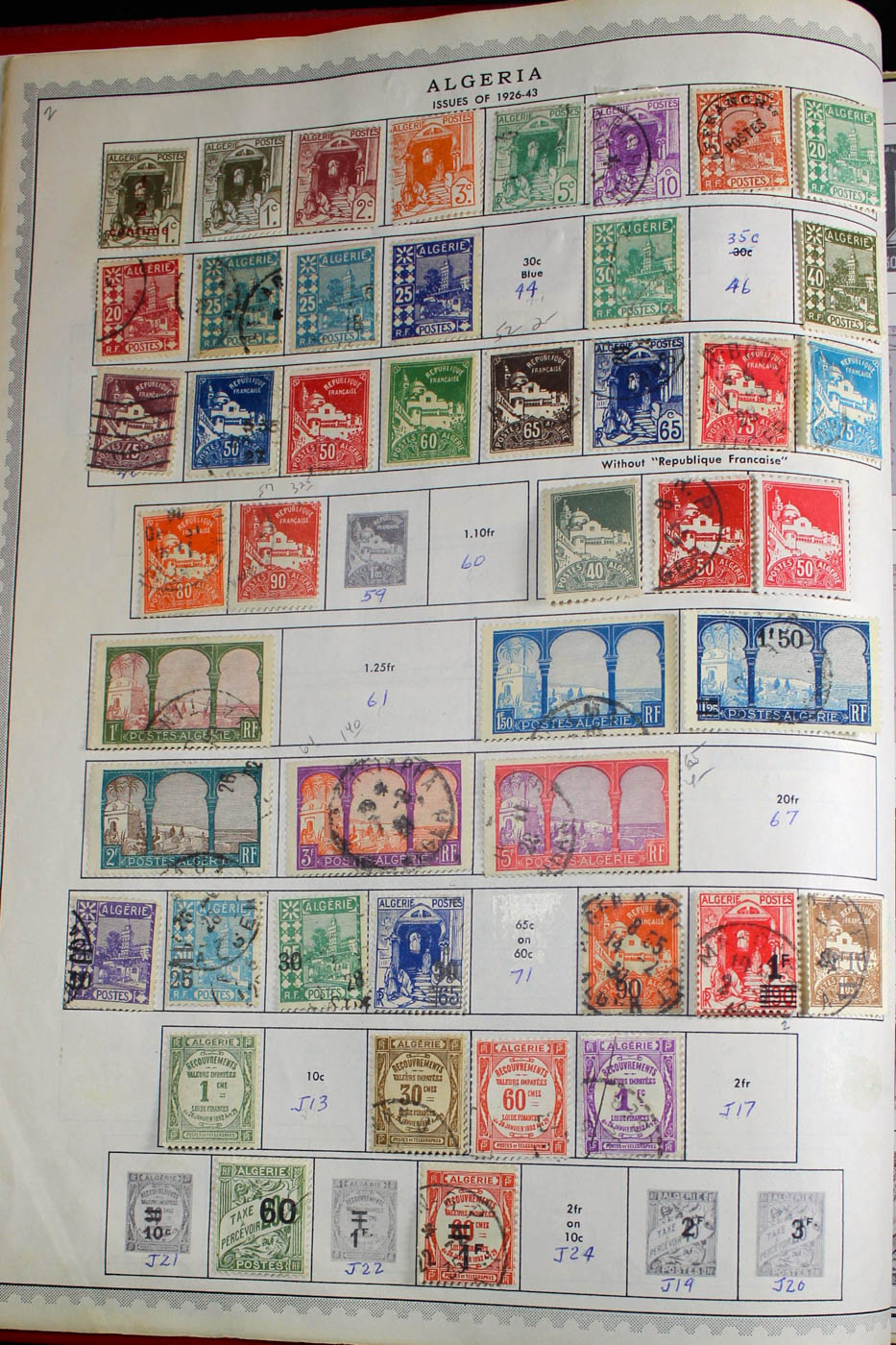 Group of Foreign Stamps from Algeria - Brazil Presented in a Minkus Stamp Album