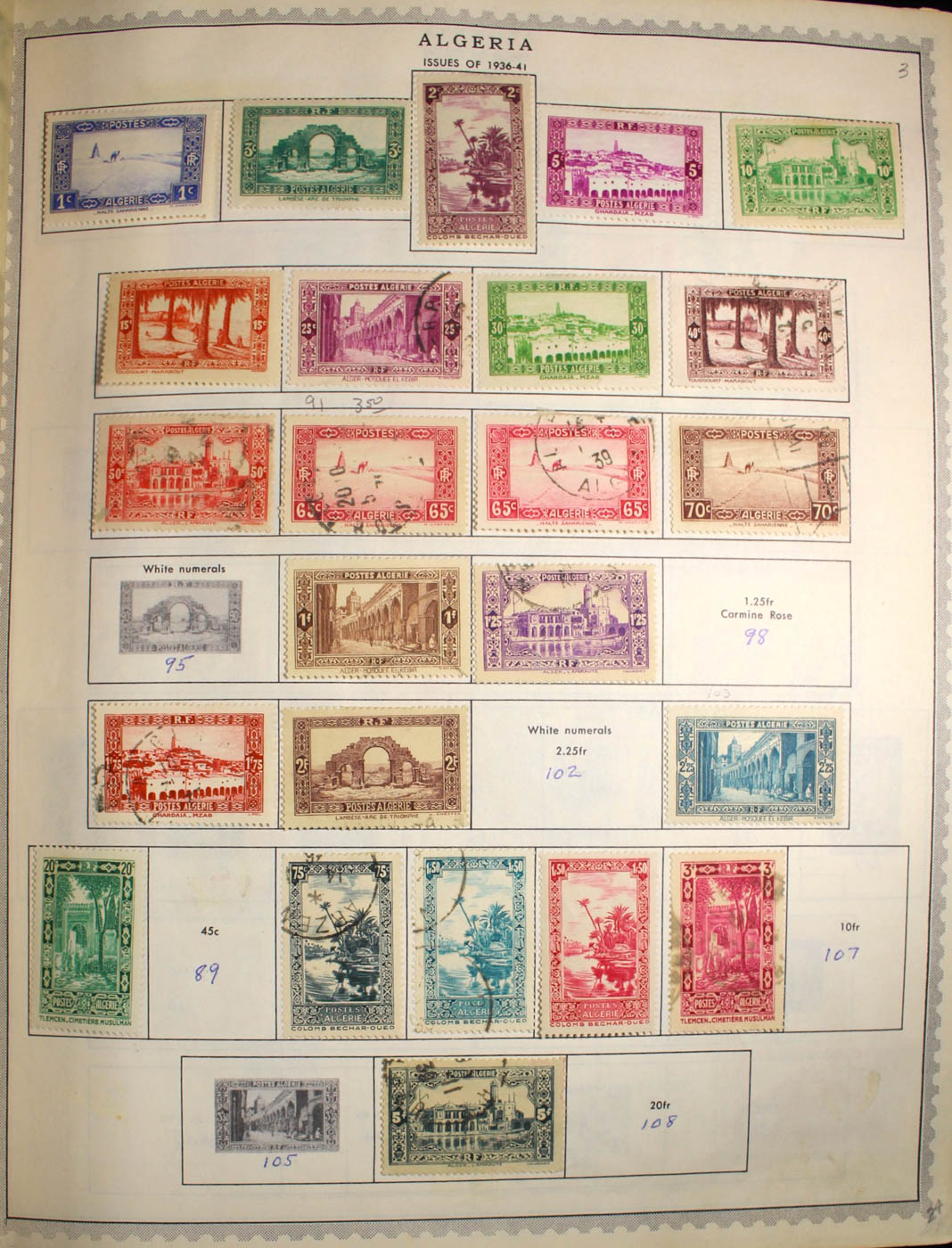Group of Foreign Stamps from Algeria - Brazil Presented in a Minkus Stamp Album