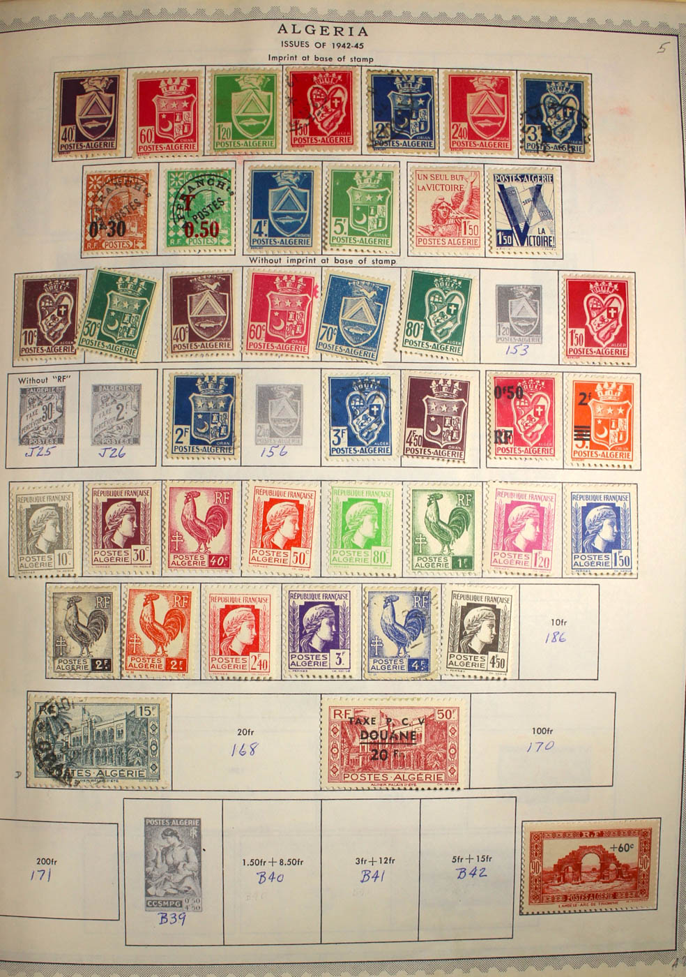 Group of Foreign Stamps from Algeria - Brazil Presented in a Minkus Stamp Album