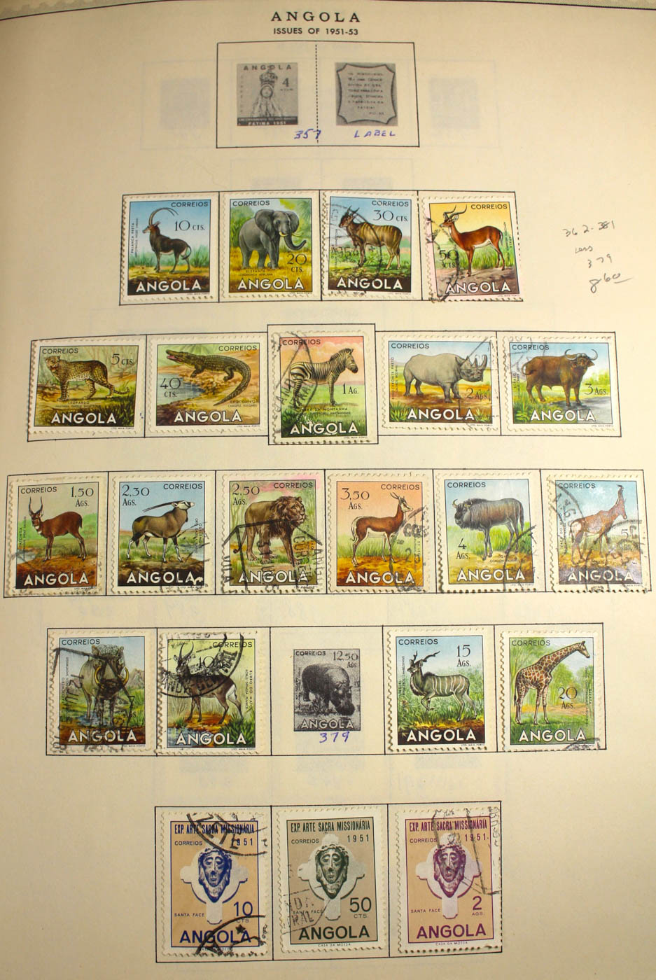 Group of Foreign Stamps from Algeria - Brazil Presented in a Minkus Stamp Album