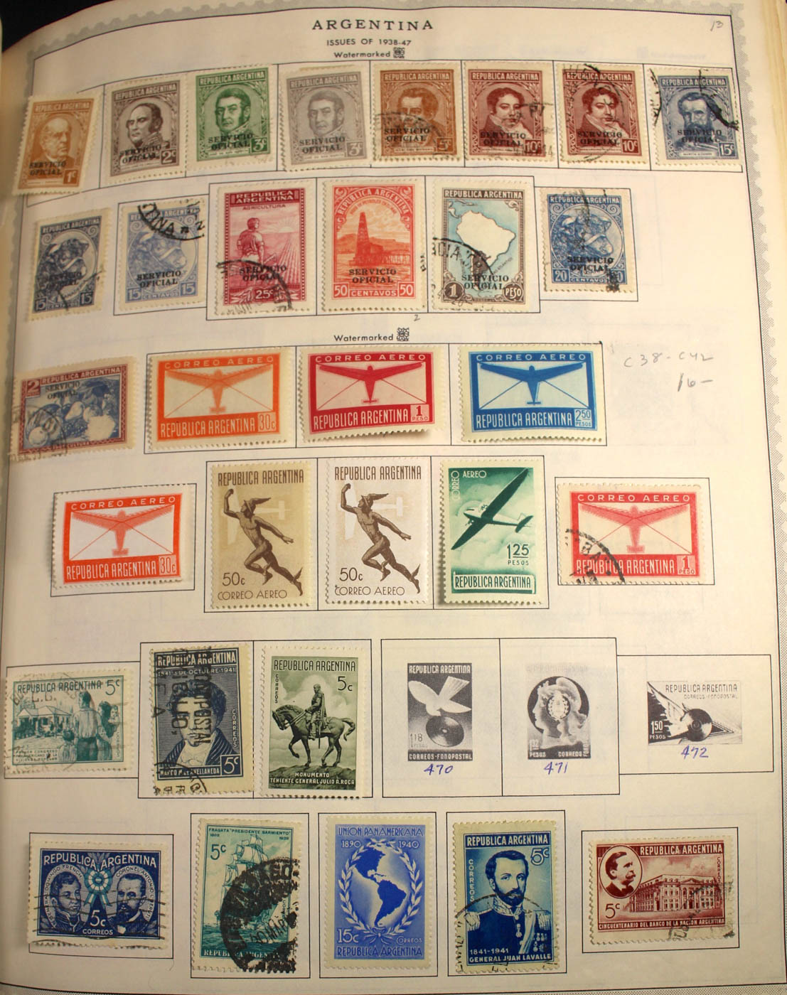 Group of Foreign Stamps from Algeria - Brazil Presented in a Minkus Stamp Album