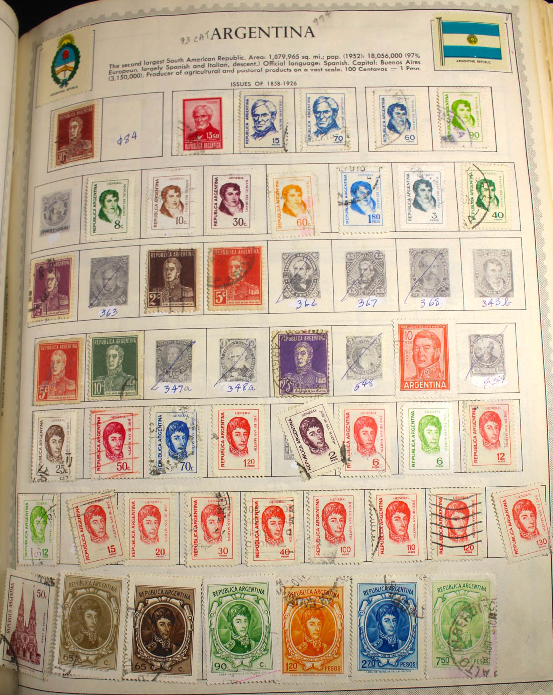 Group of Foreign Stamps from Algeria - Brazil Presented in a Minkus Stamp Album