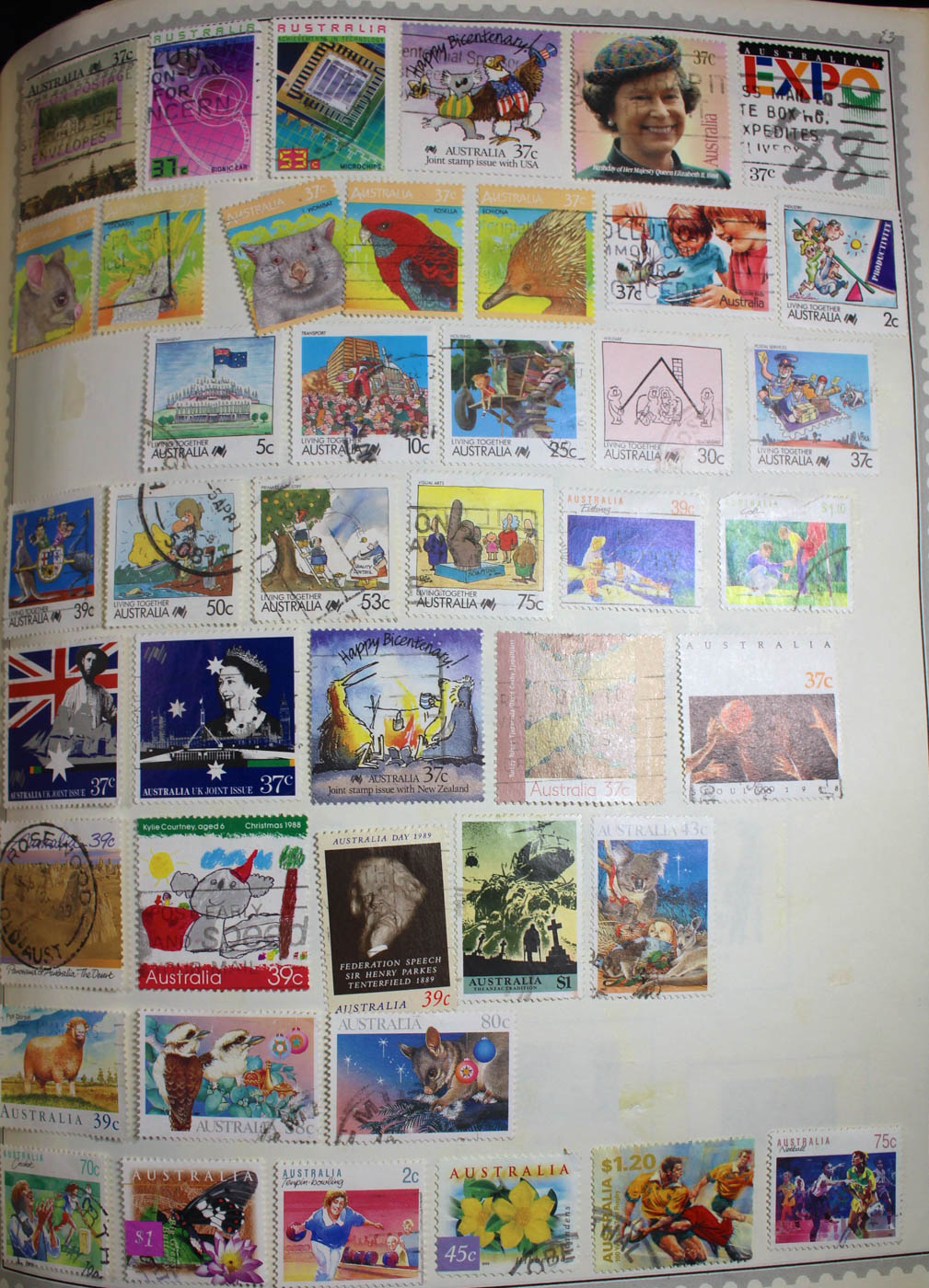 Group of Foreign Stamps from Algeria - Brazil Presented in a Minkus Stamp Album