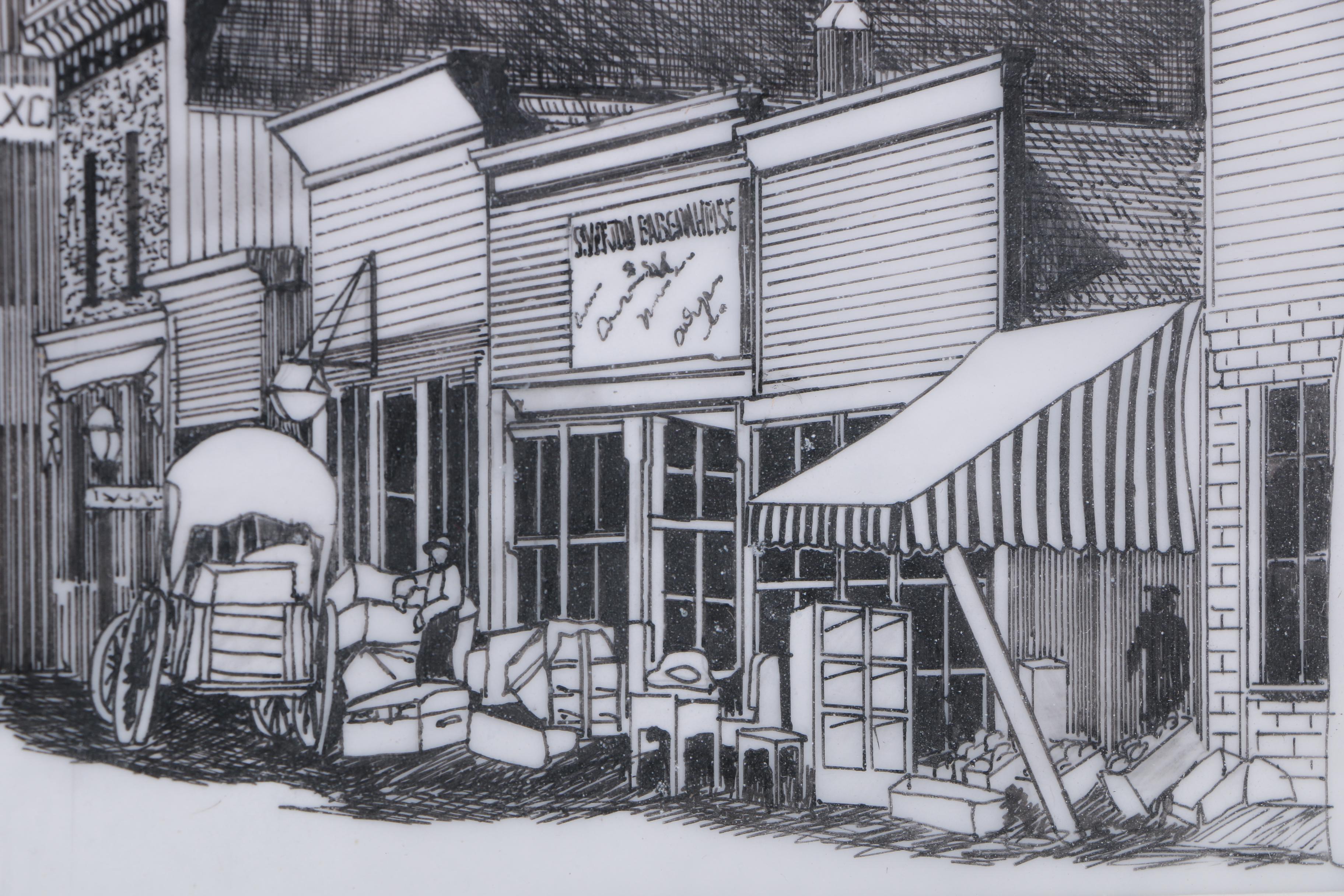Michael A. Darr Ink Drawing "Silverton, Then"