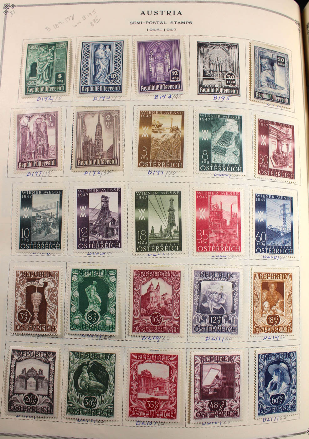 Group of Foreign Stamps from Algeria - Brazil Presented in a Minkus Stamp Album