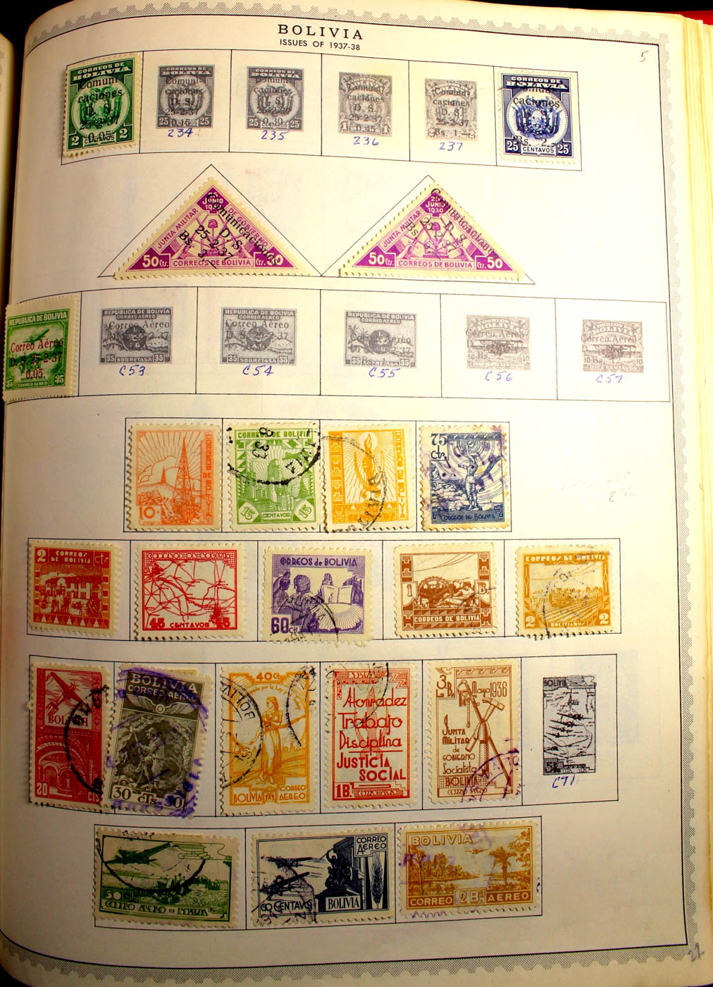 Group of Foreign Stamps from Algeria - Brazil Presented in a Minkus Stamp Album