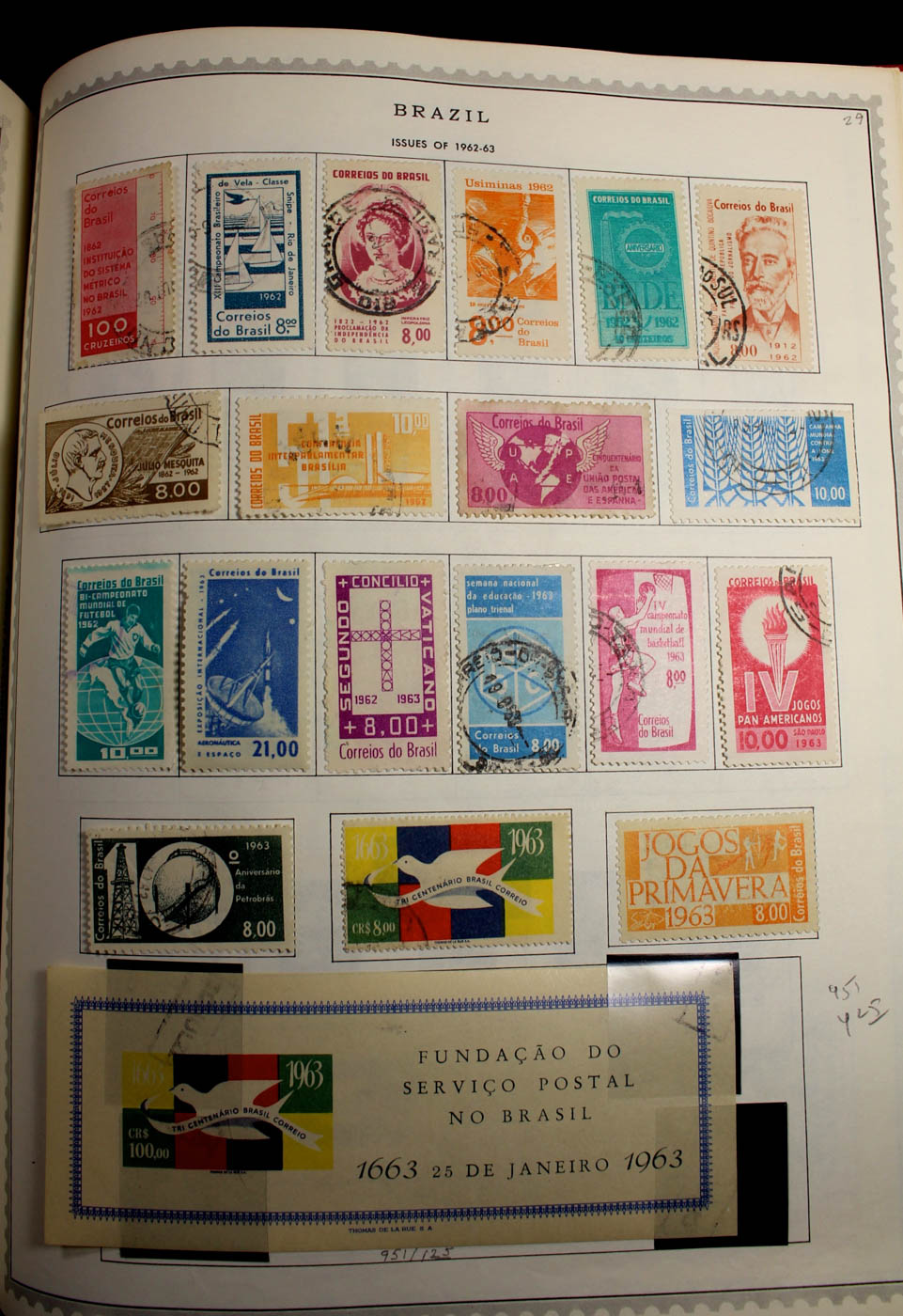 Group of Foreign Stamps from Algeria - Brazil Presented in a Minkus Stamp Album