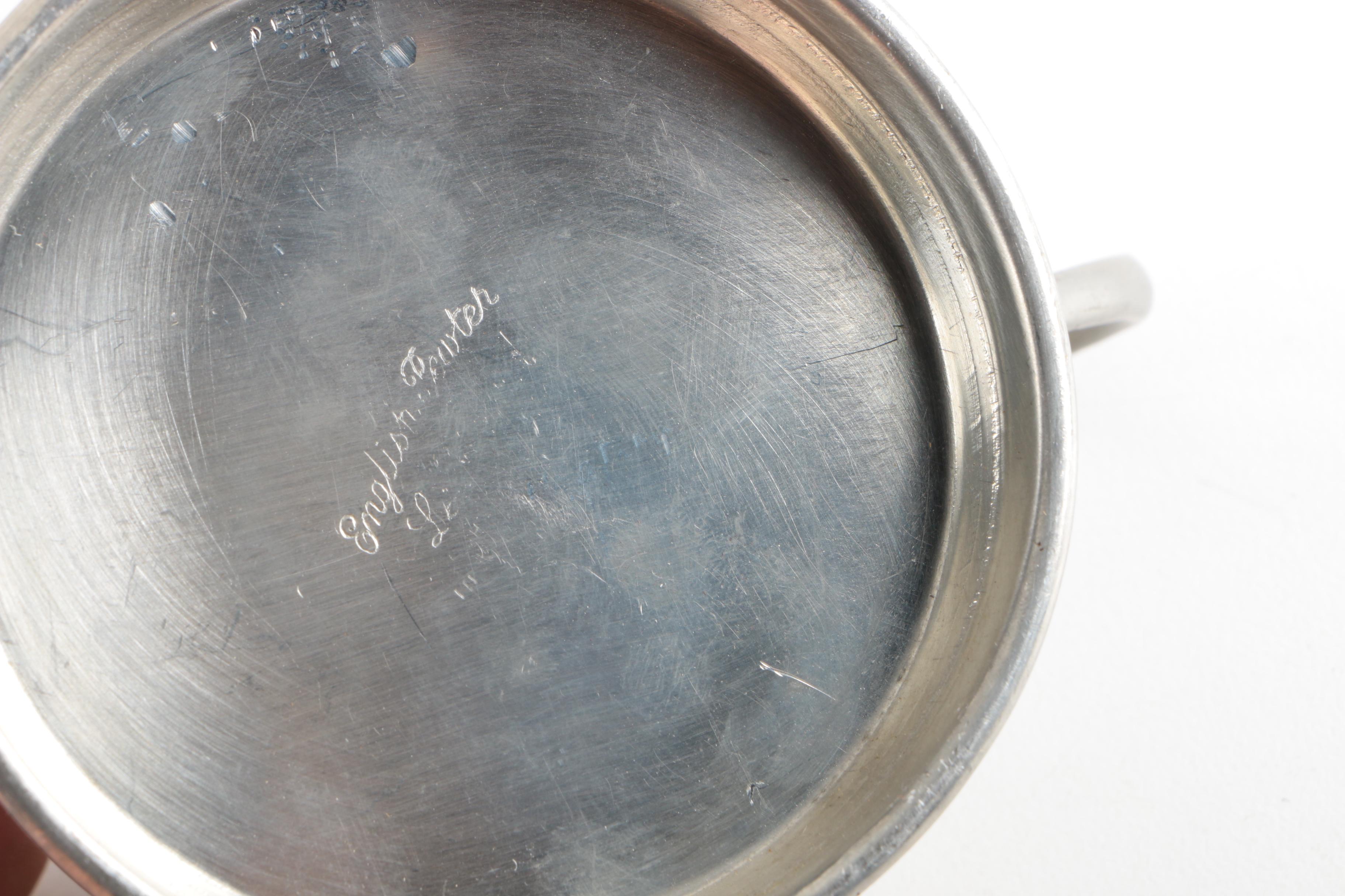 Royal Holland Pewter Pitcher with Leonard English Pewter Creamer and Sugar Bowl