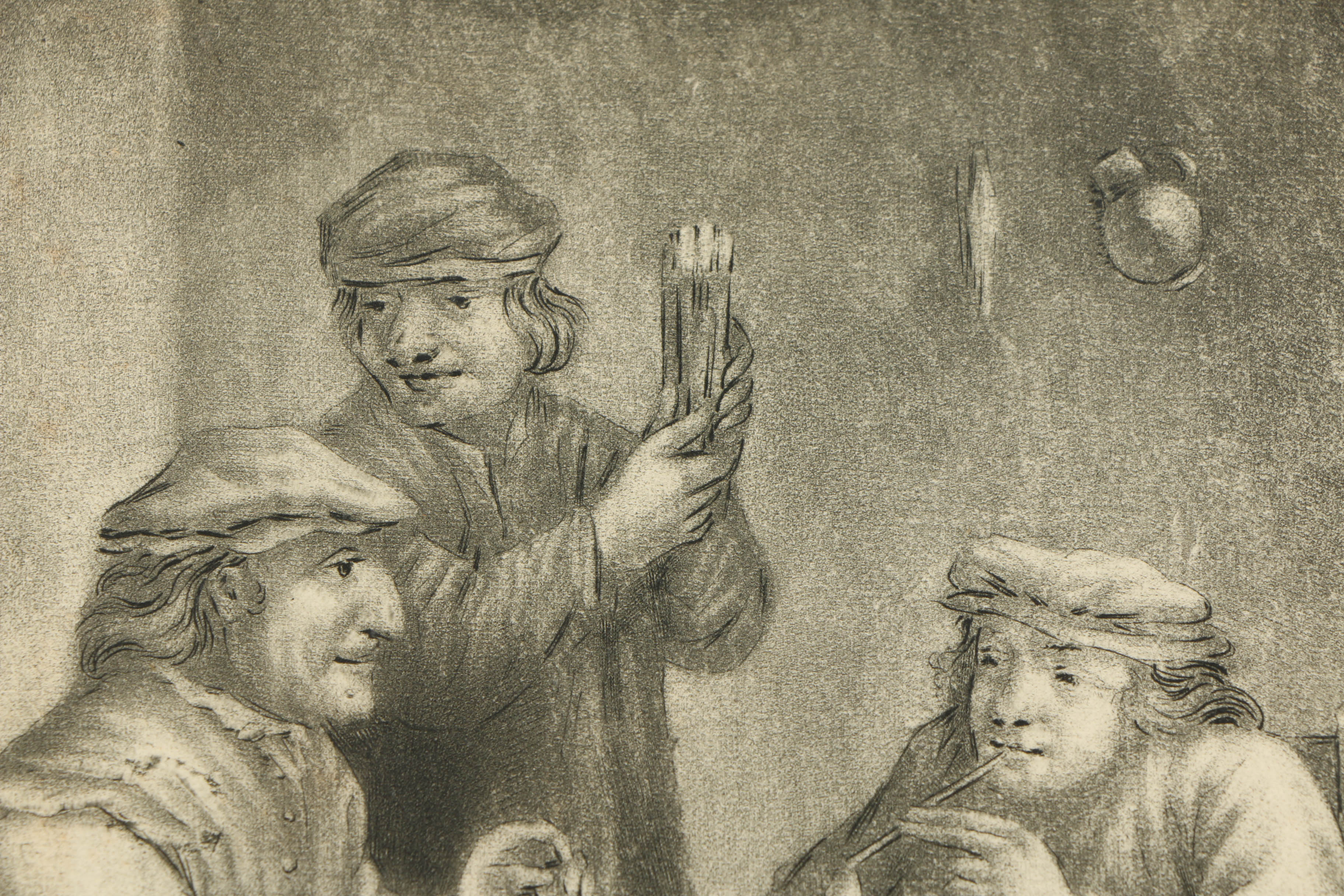 Richard Brookshaw Mezzotint on Paper of Genre Scene